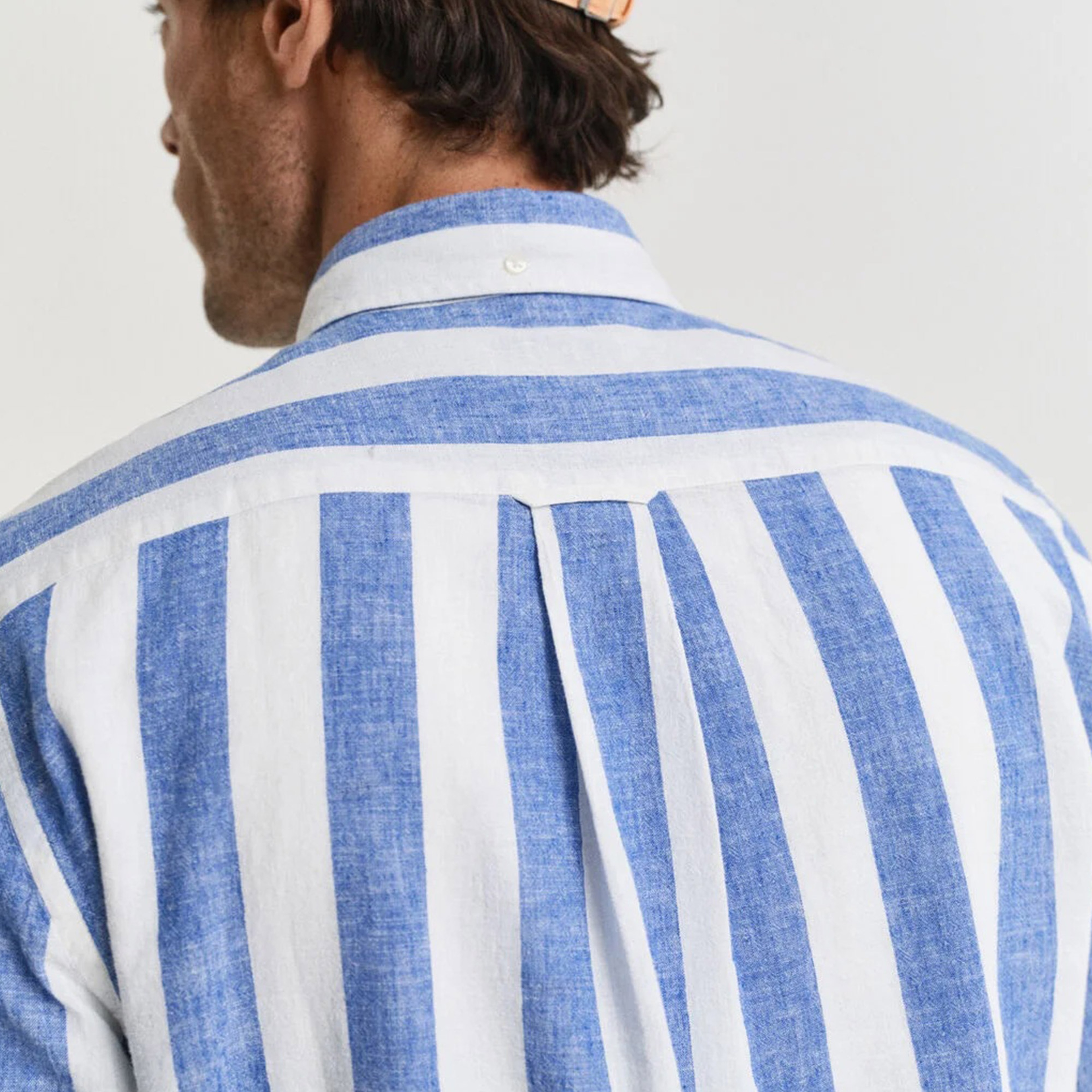 GANT Erkek Mavi  Regular Fit Düğmeli Yaka Çizgili Gömlek