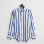 GANT Erkek Mavi  Regular Fit Düğmeli Yaka Çizgili Gömlek