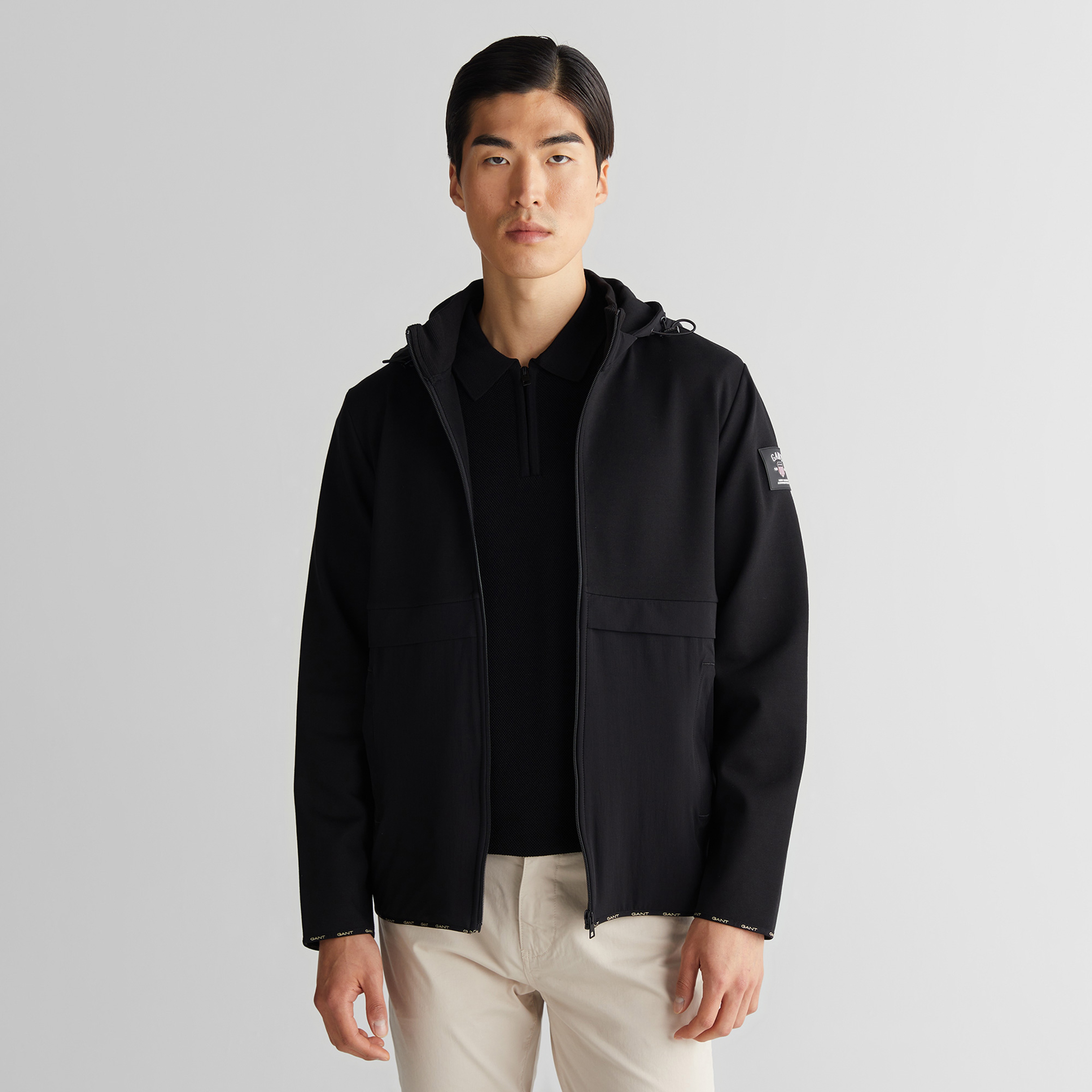 Gant Erkek Siyah Regular Fit Kapüşonlu Sweatshirt