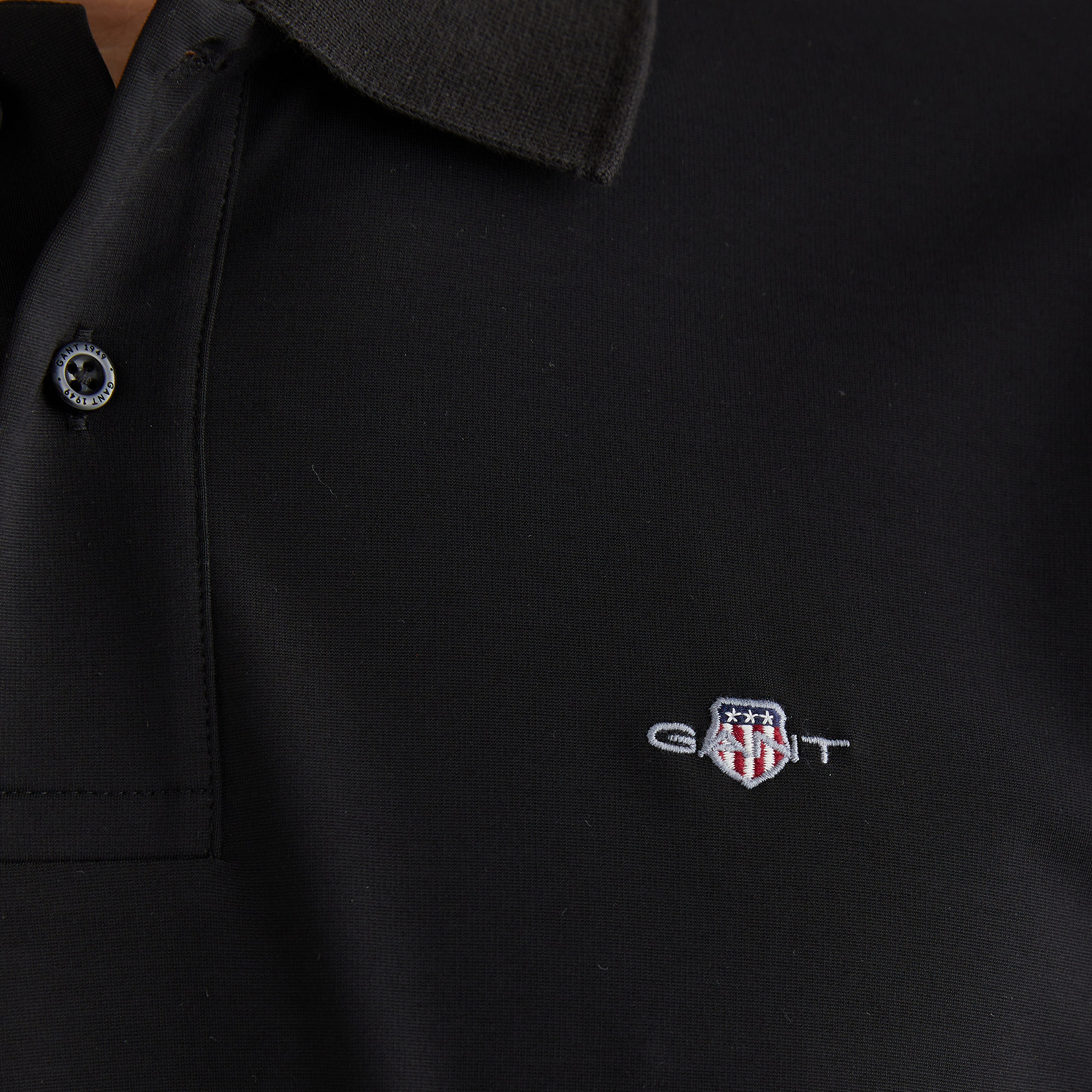 GANT Erkek Siyah Relaxed Fit Polo