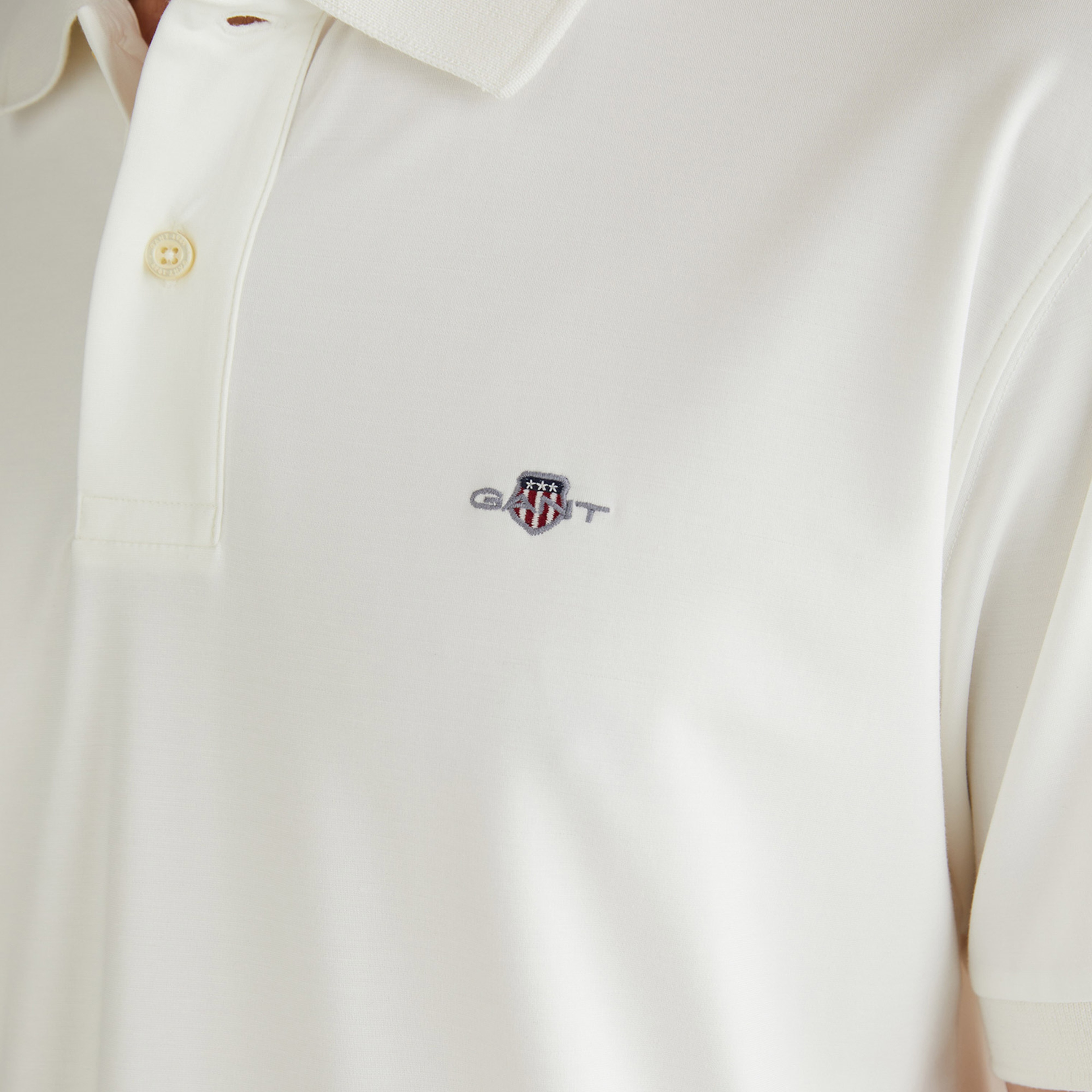 GANT Erkek Krem Relaxed Fit Polo