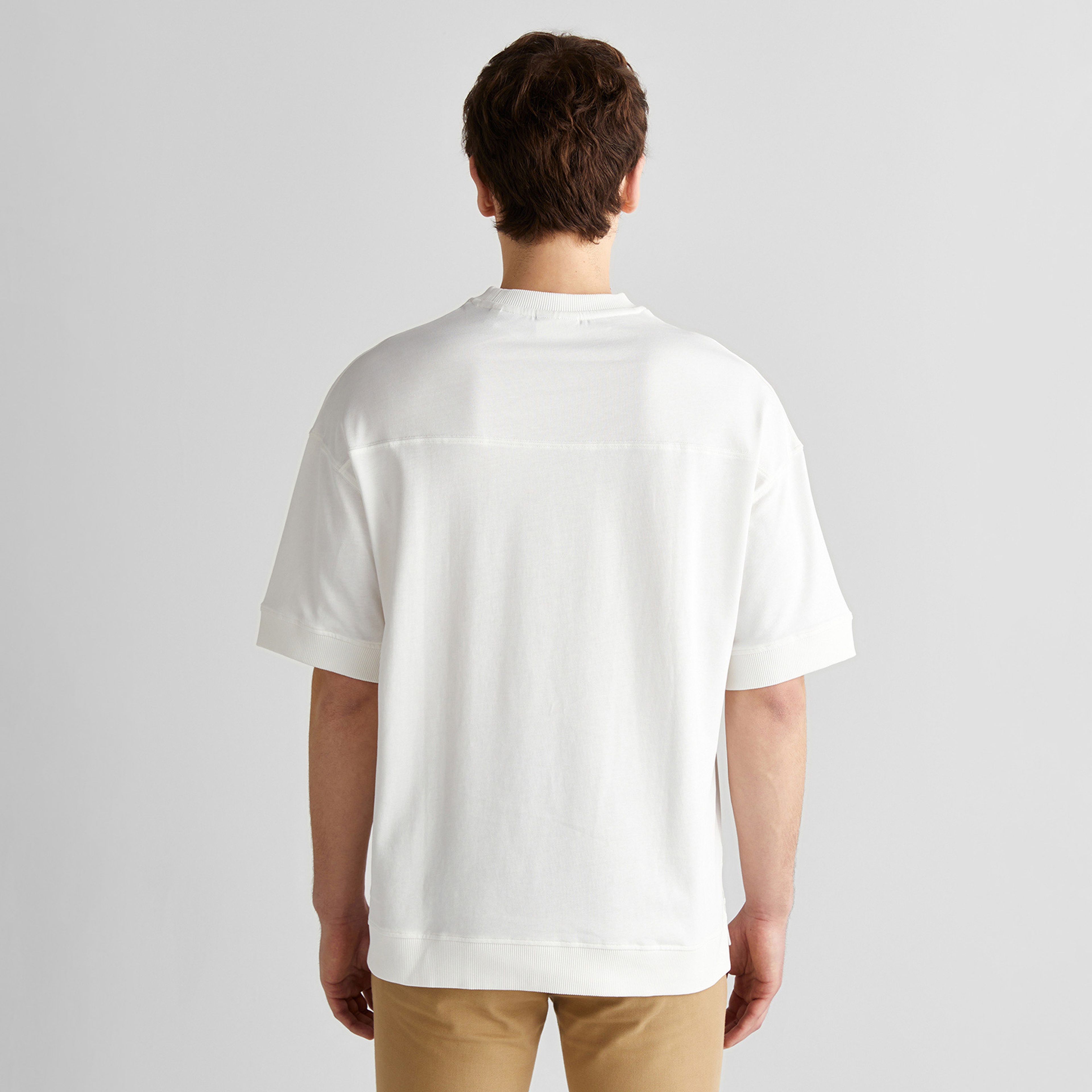 GANT Erkek Krem Orijinal Fit Bisiklet Yaka Logolu T-Shirt