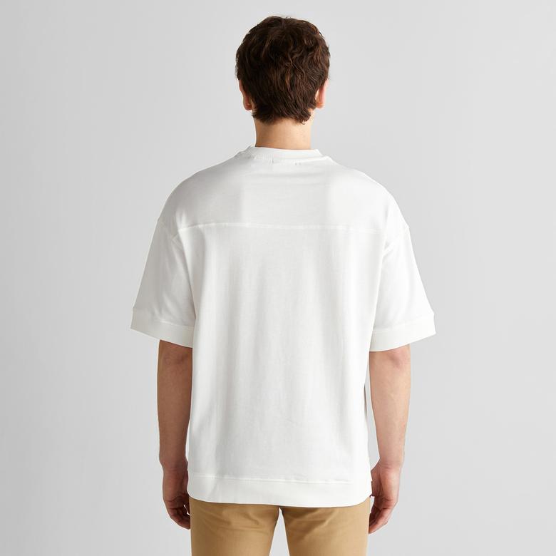 GANT Erkek Krem Orijinal Fit Bisiklet Yaka Logolu T-Shirt