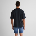 GANT Erkek Siyah Relaxed Fit Bisiklet Yaka Logolu T-Shirt