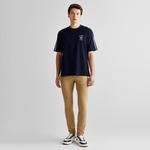 GANT Erkek Lacivert Relaxed Fit Bisiklet Yaka Logolu T-Shirt