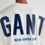 GANT Erkek Krem Relaxed Fit Bisiklet Yaka Logolu T-Shirt