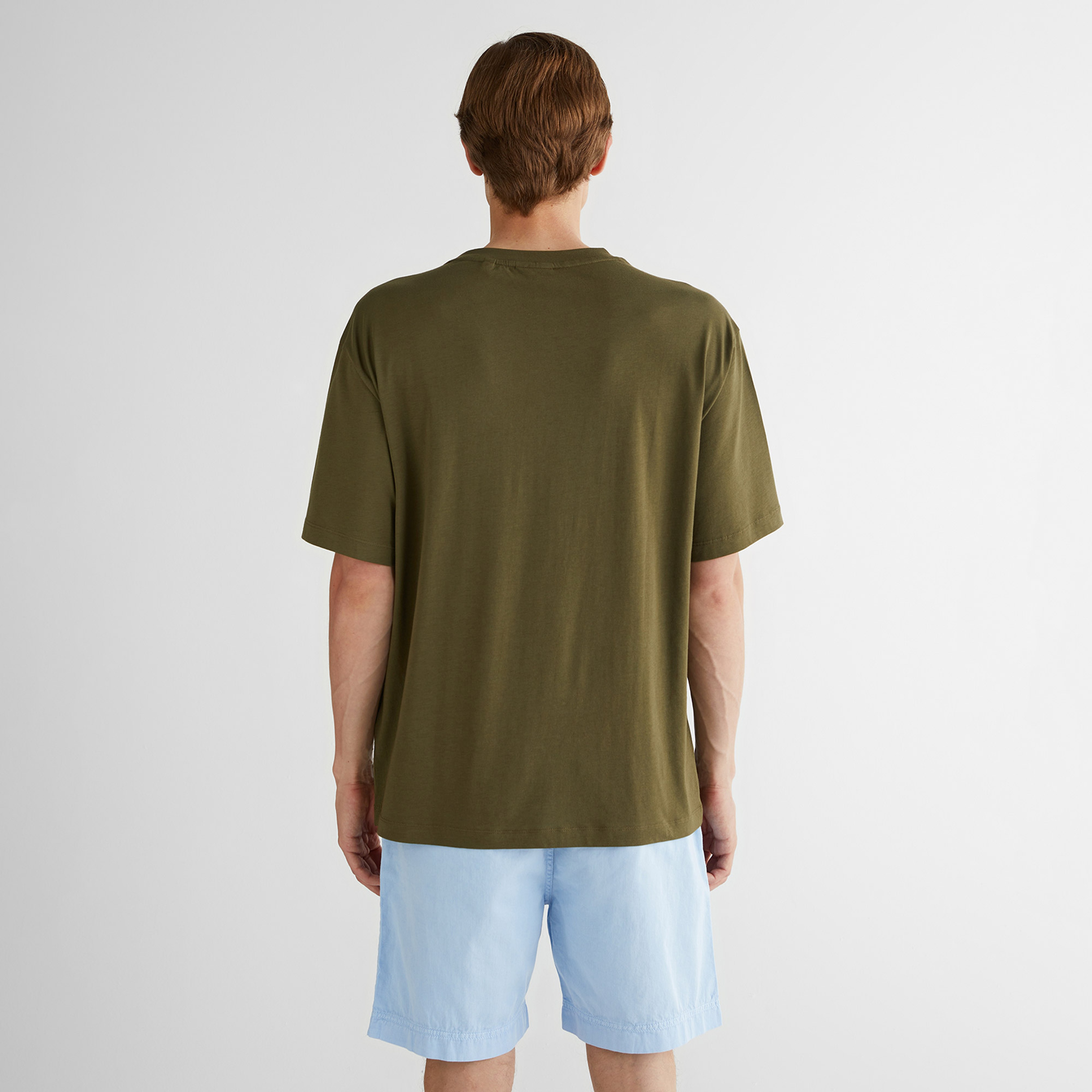 GANT Erkek Yeşil Relaxed Fit Bisiklet Yaka Logolu T-Shirt