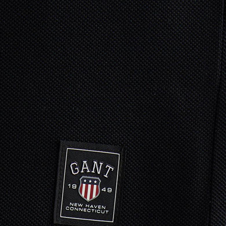 GANT Erkek Siyah Relaxed Fit Bisiklet Yaka Logolu T-Shirt