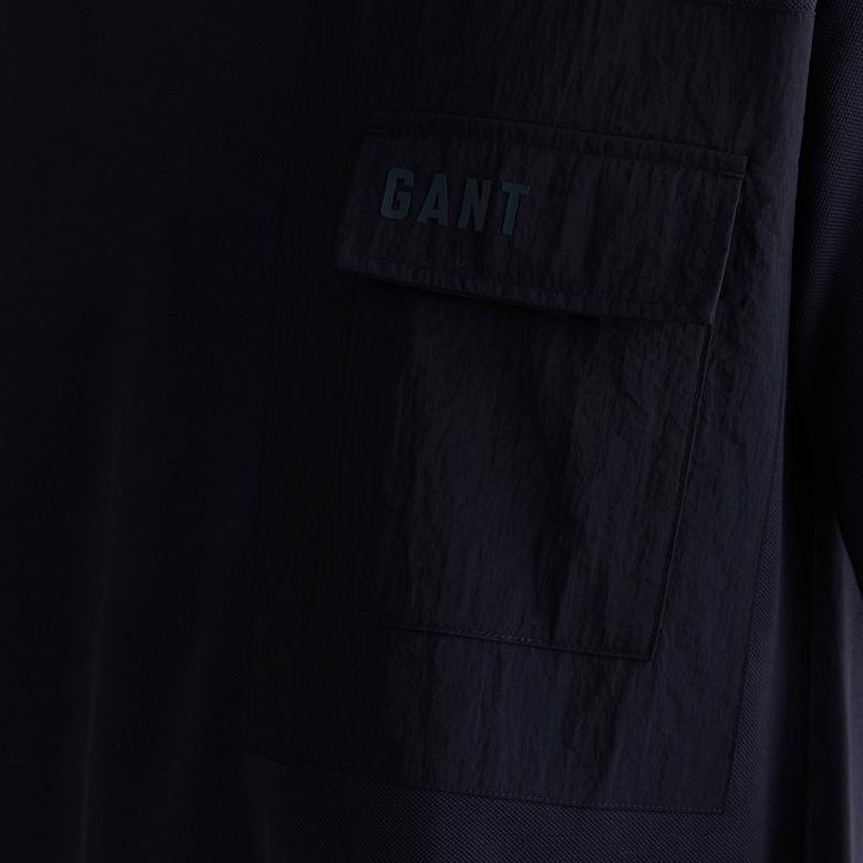 GANT Erkek Lacivert Relaxed Fit Bisiklet Yaka Logolu T-Shirt