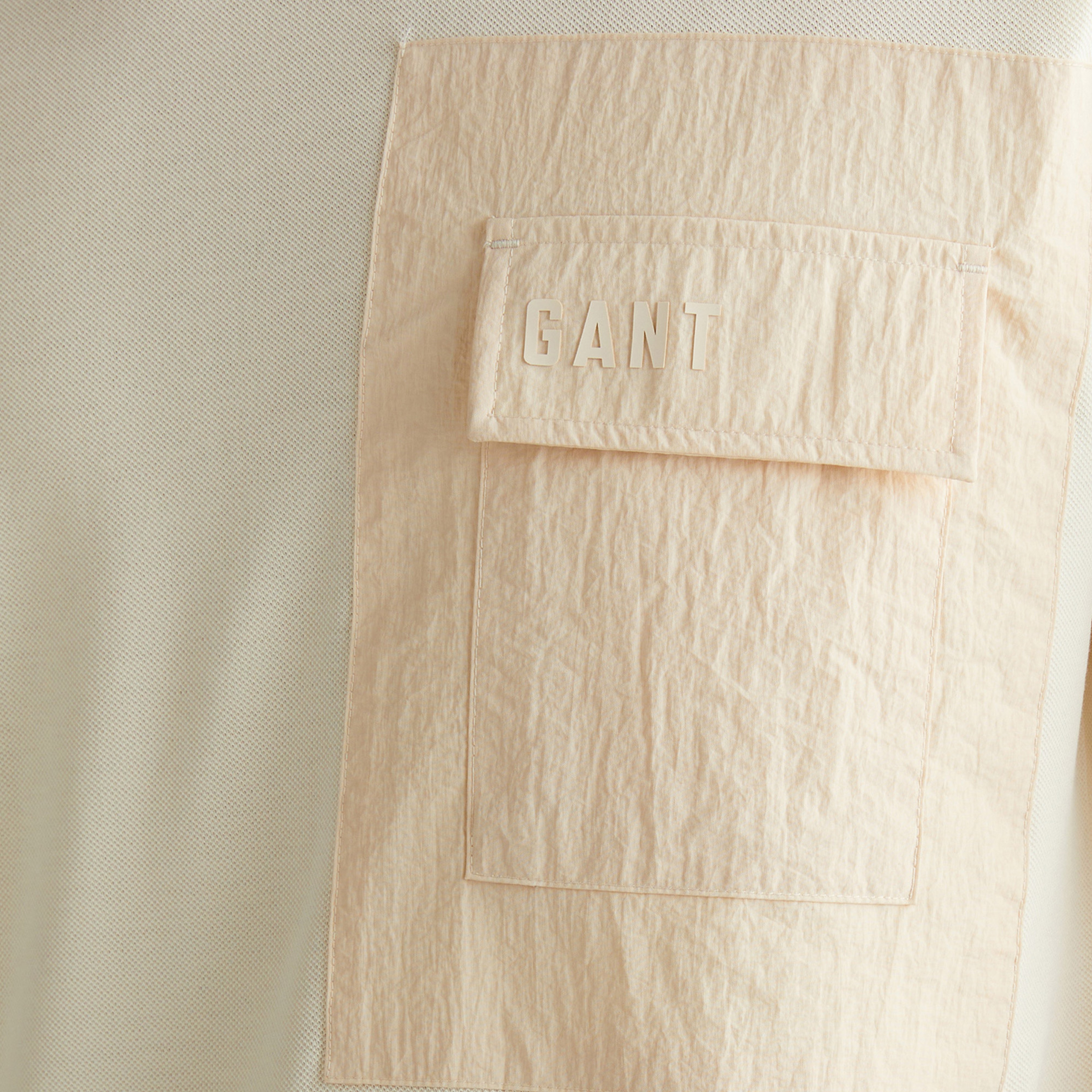 GANT Erkek Krem Relaxed Fit Bisiklet Yaka Logolu T-Shirt