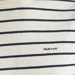 GANT Erkek Krem Regular Fit Bisiklet Yaka Çizgili T-Shirt