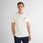 GANT Erkek Krem Regular Fit Bisiklet Yaka Logolu T-Shirt