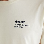 GANT Erkek Krem Regular Fit Bisiklet Yaka Logolu T-Shirt