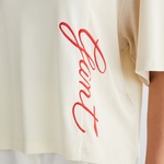 GANT Kadın Beyaz Bisiklet Yaka Renk Bloklu T-Shirt