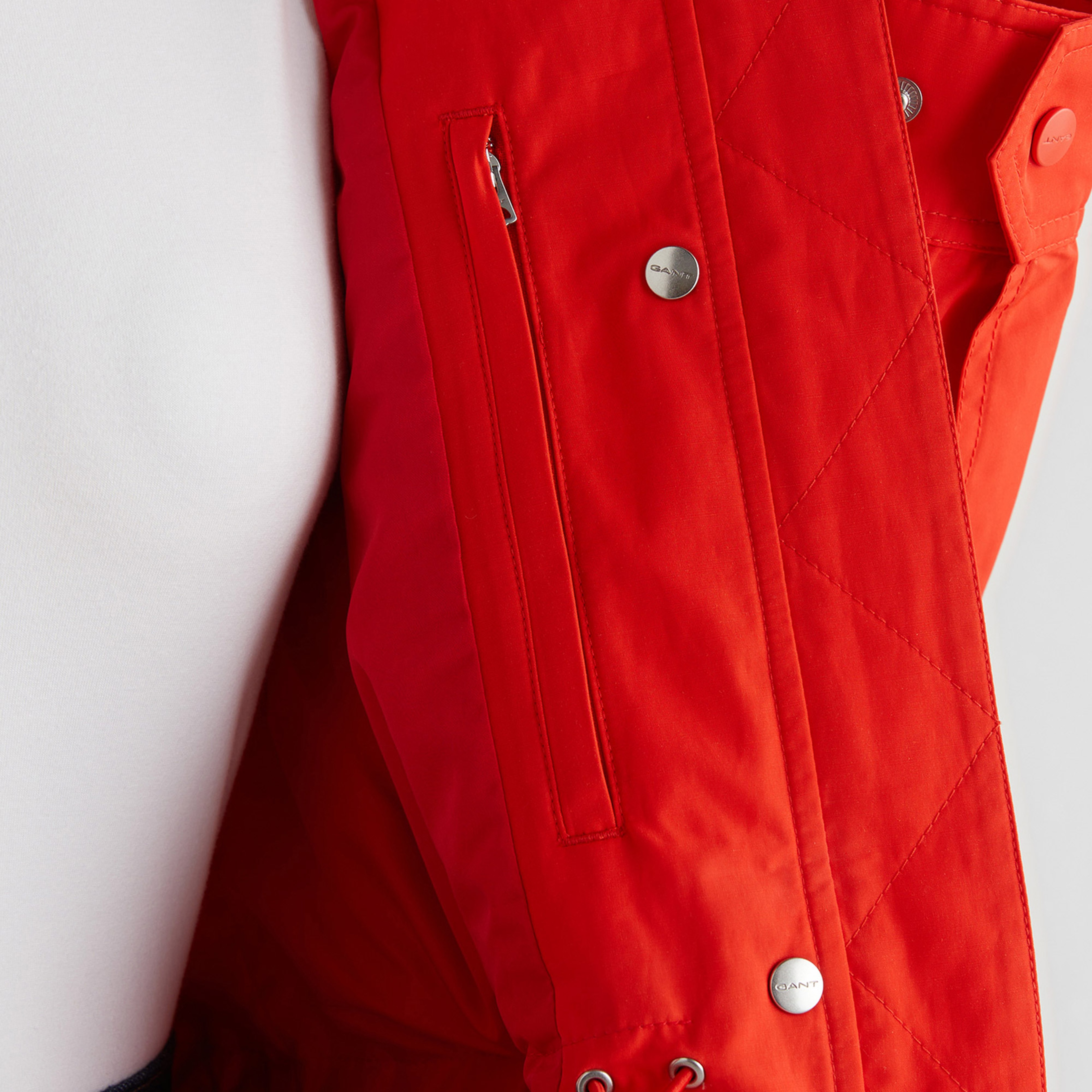 GANT Kadın Turuncu Relaxed Fit Kapüşonlu Yağmurluk