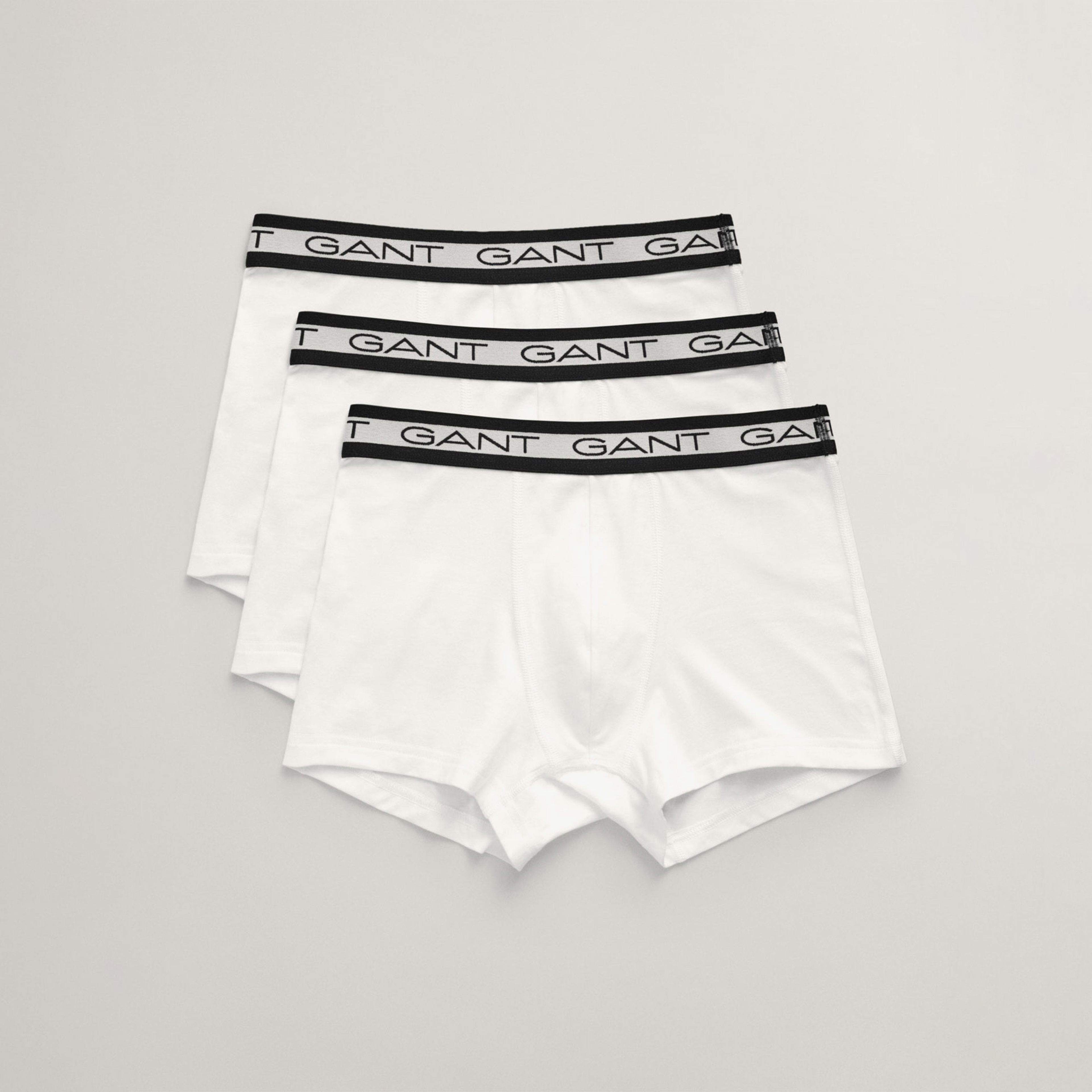 GANT Erkek Beyaz Slim Fit Logolu 3'lü Boxer