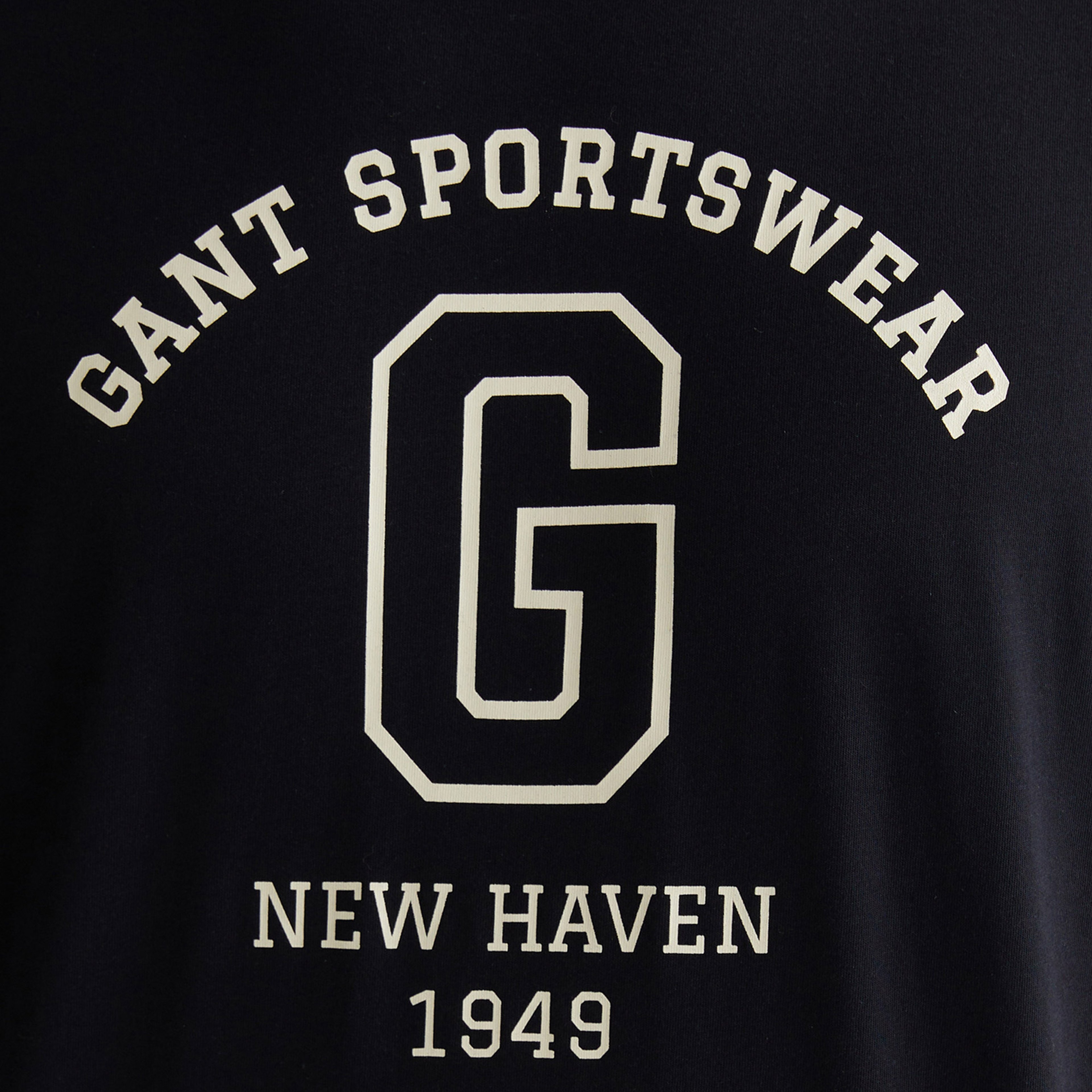 GANT Erkek Siyah Regular Fit Bisiklet Yaka Logolu T-Shirt