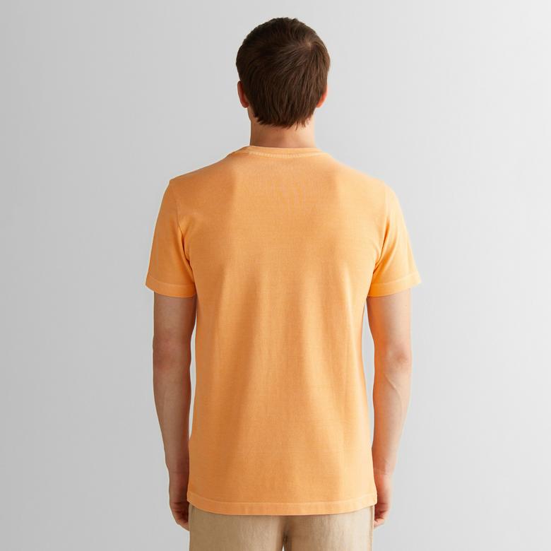 GANT Erkek Turuncu Slim Fit Bisiklet Yaka T-Shirt