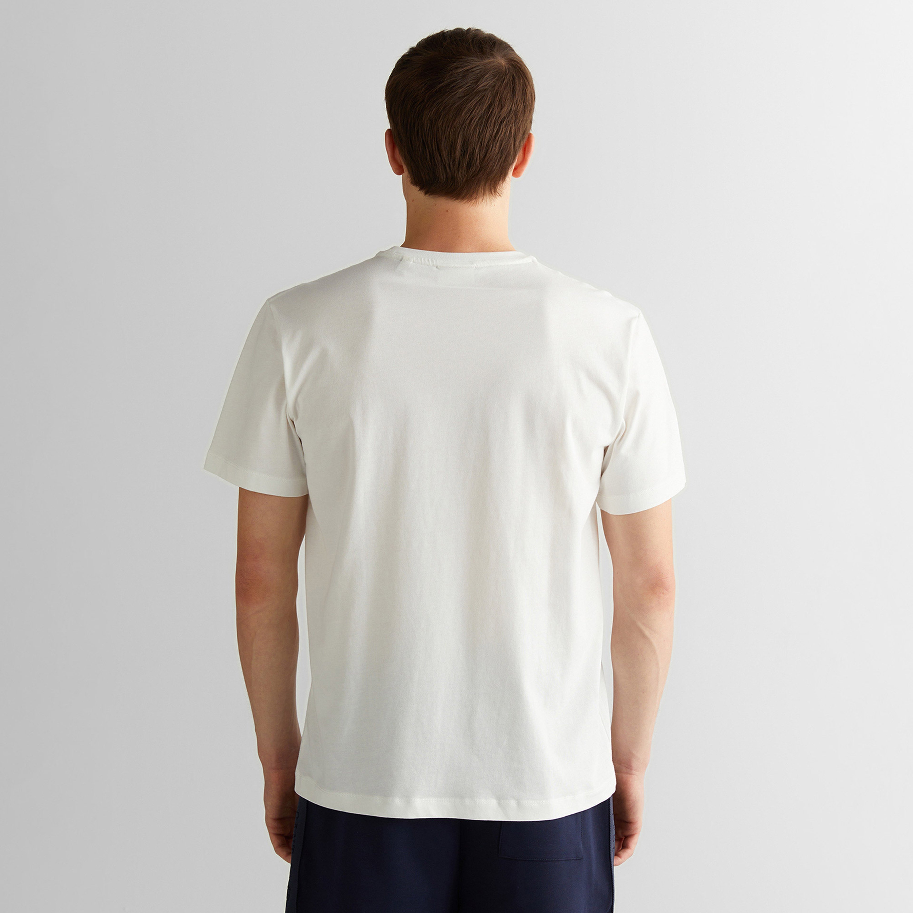 GANT Erkek Krem Regular Fit Bisiklet Yaka Logolu T-Shirt