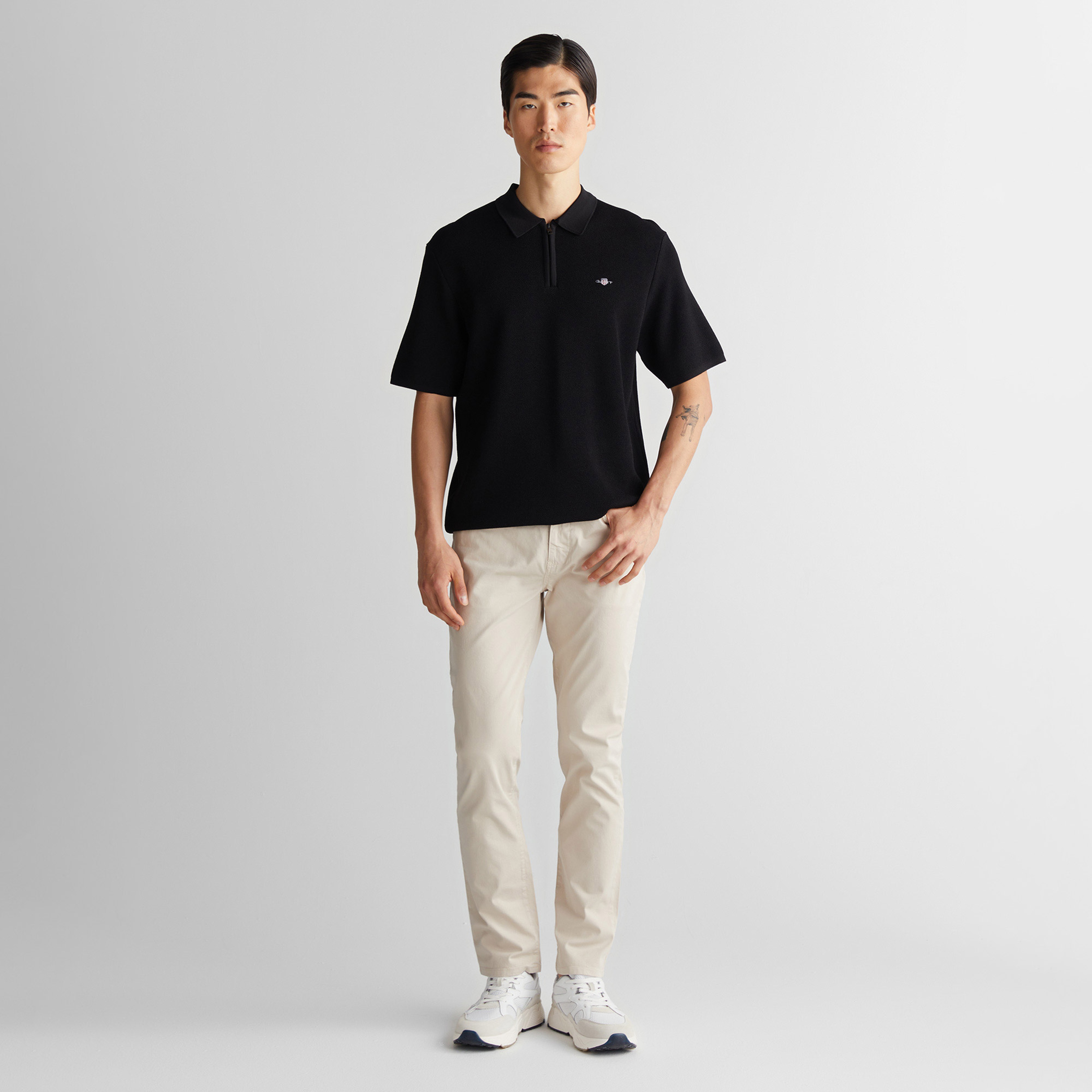 GANT Erkek Siyah Regular Fit Triko