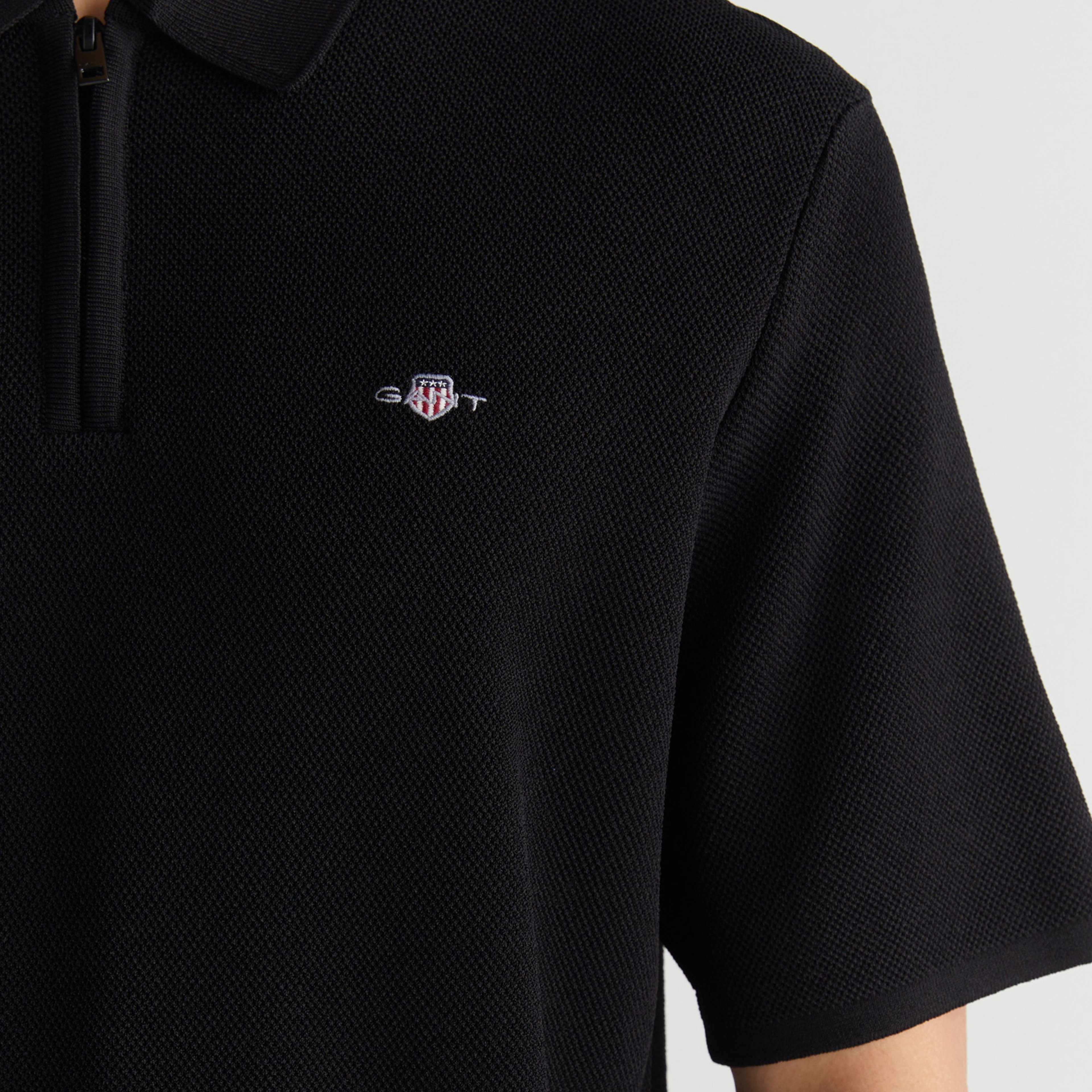 GANT Erkek Siyah Regular Fit Triko