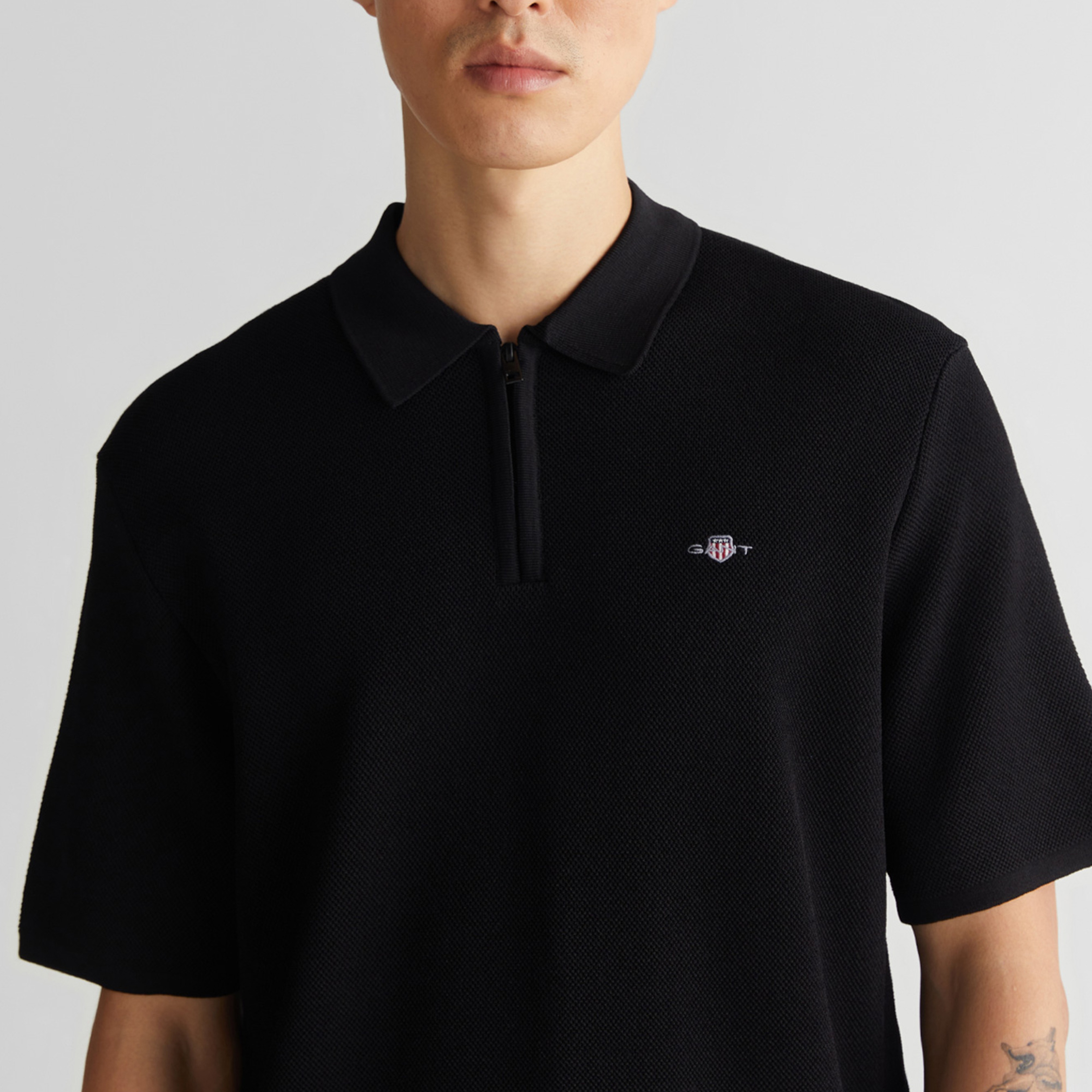 GANT Erkek Siyah Regular Fit Triko