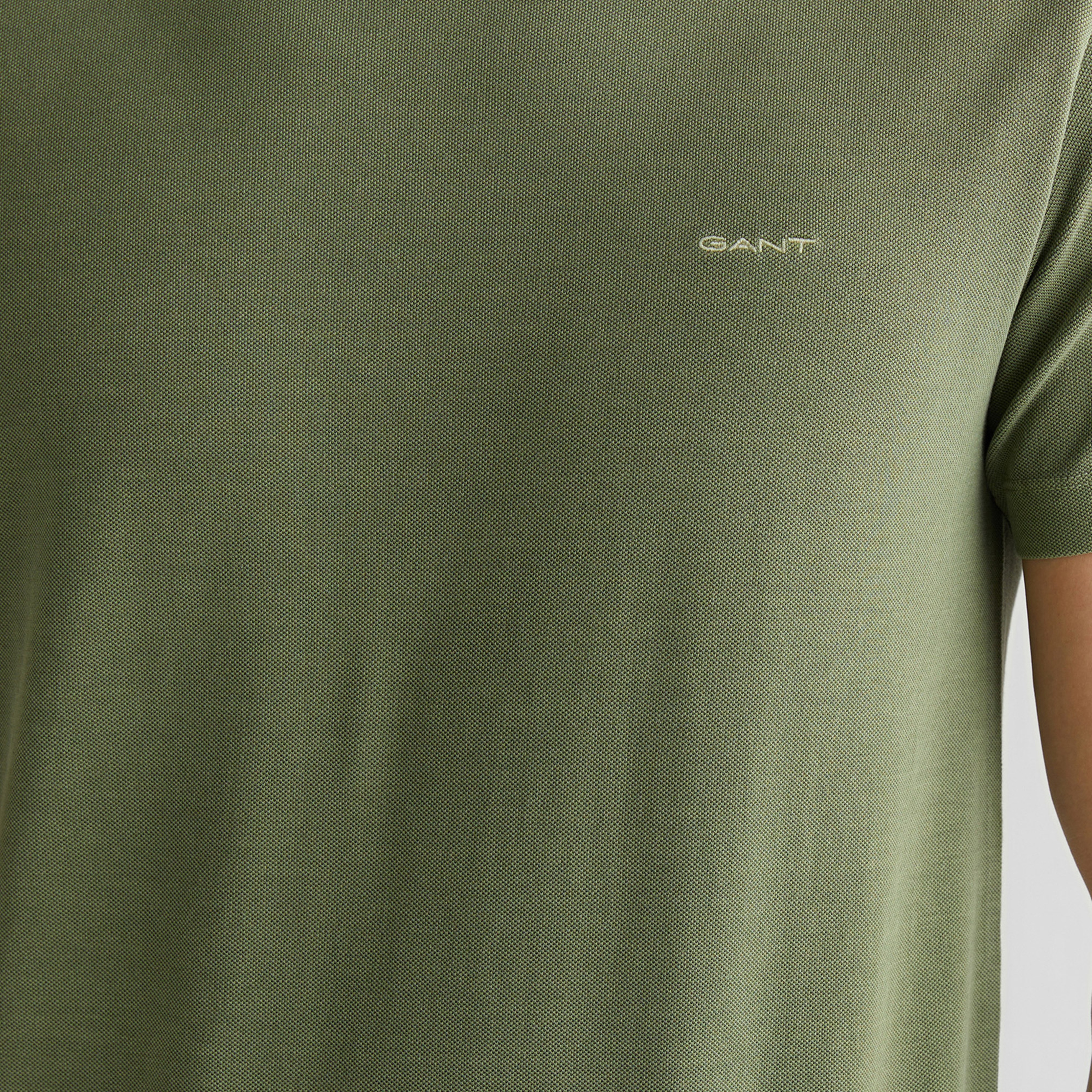 GANT Erkek Yeşil Slim Fit Bisiklet Yaka T-shirt