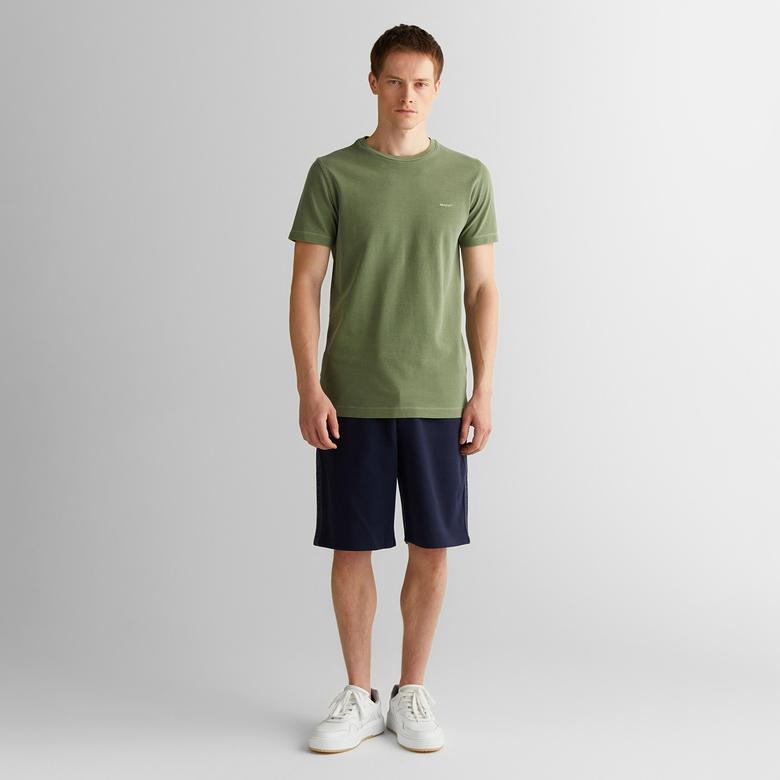 GANT Erkek Yeşil Slim Fit Bisiklet Yaka T-shirt