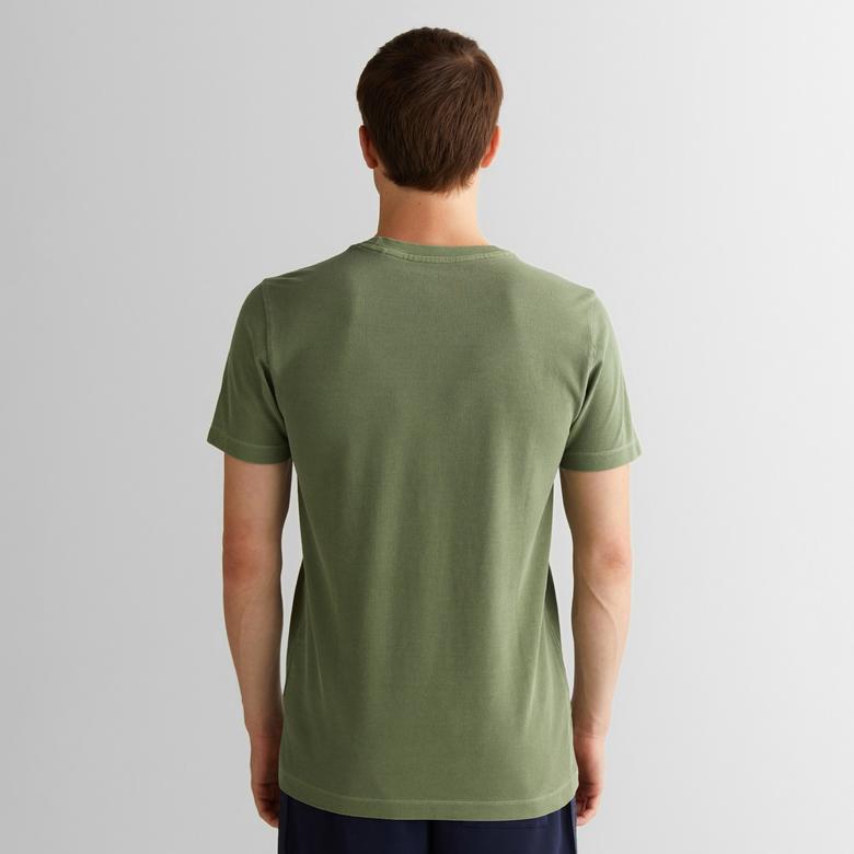 GANT Erkek Yeşil Slim Fit Bisiklet Yaka T-shirt