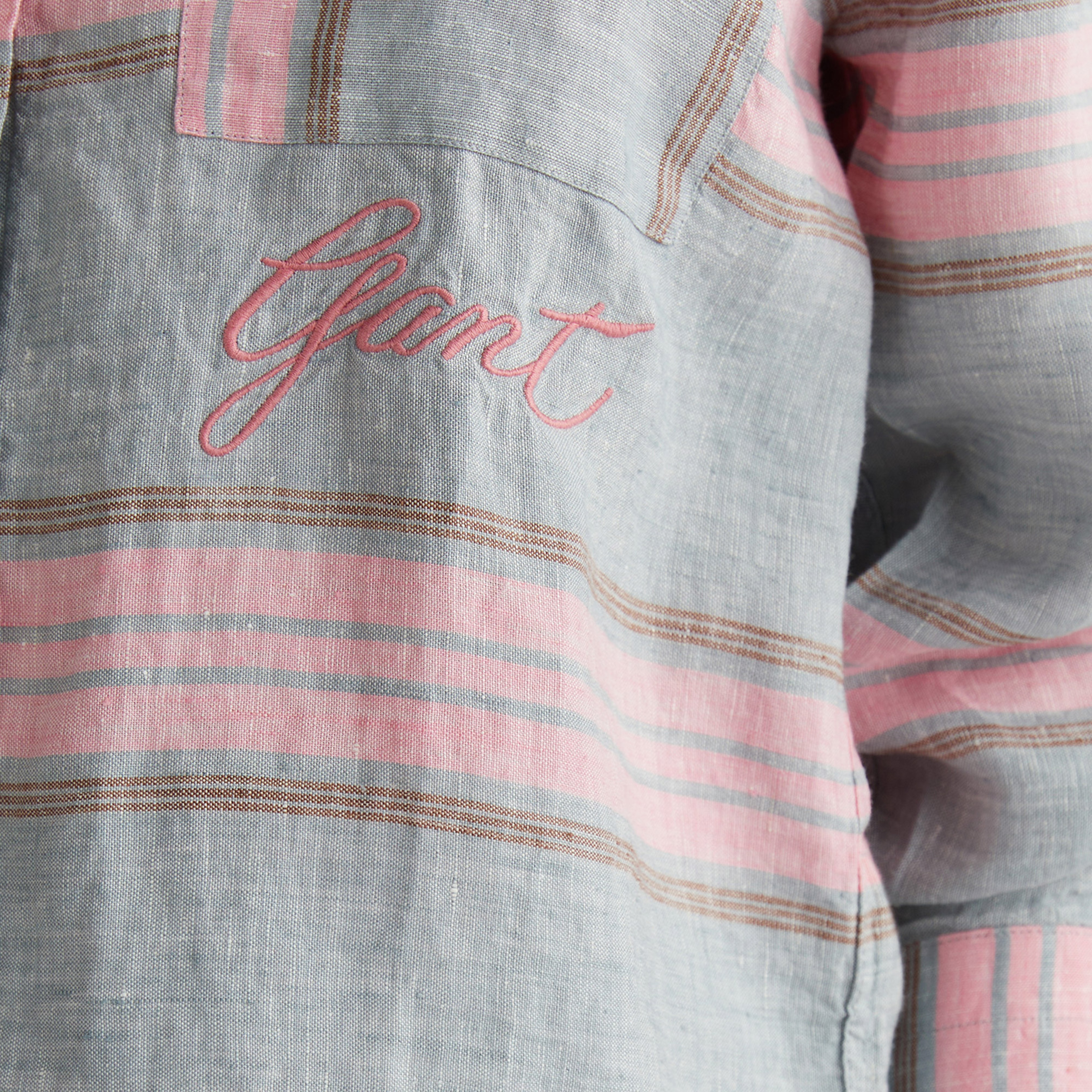 GANT Kadın Yeşil Klasik Yaka Çizgili Gömlek