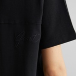 GANT Kadın Siyah Bisiklet Yaka Logolu T-Shirt