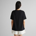 GANT Kadın Siyah Bisiklet Yaka Logolu T-Shirt