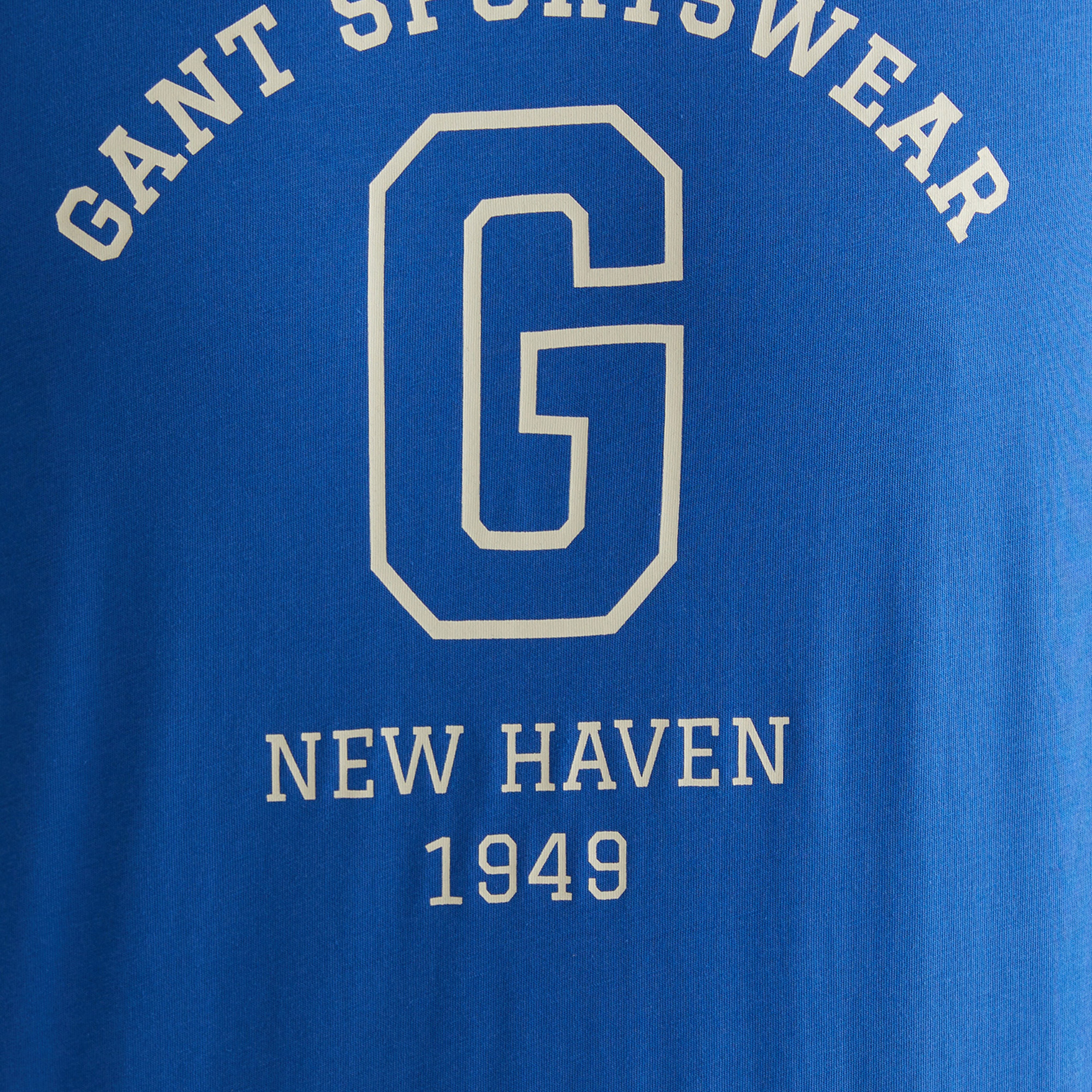 GANT Erkek Lacivert Regular Fit Bisiklet Yaka Logolu T-Shirt