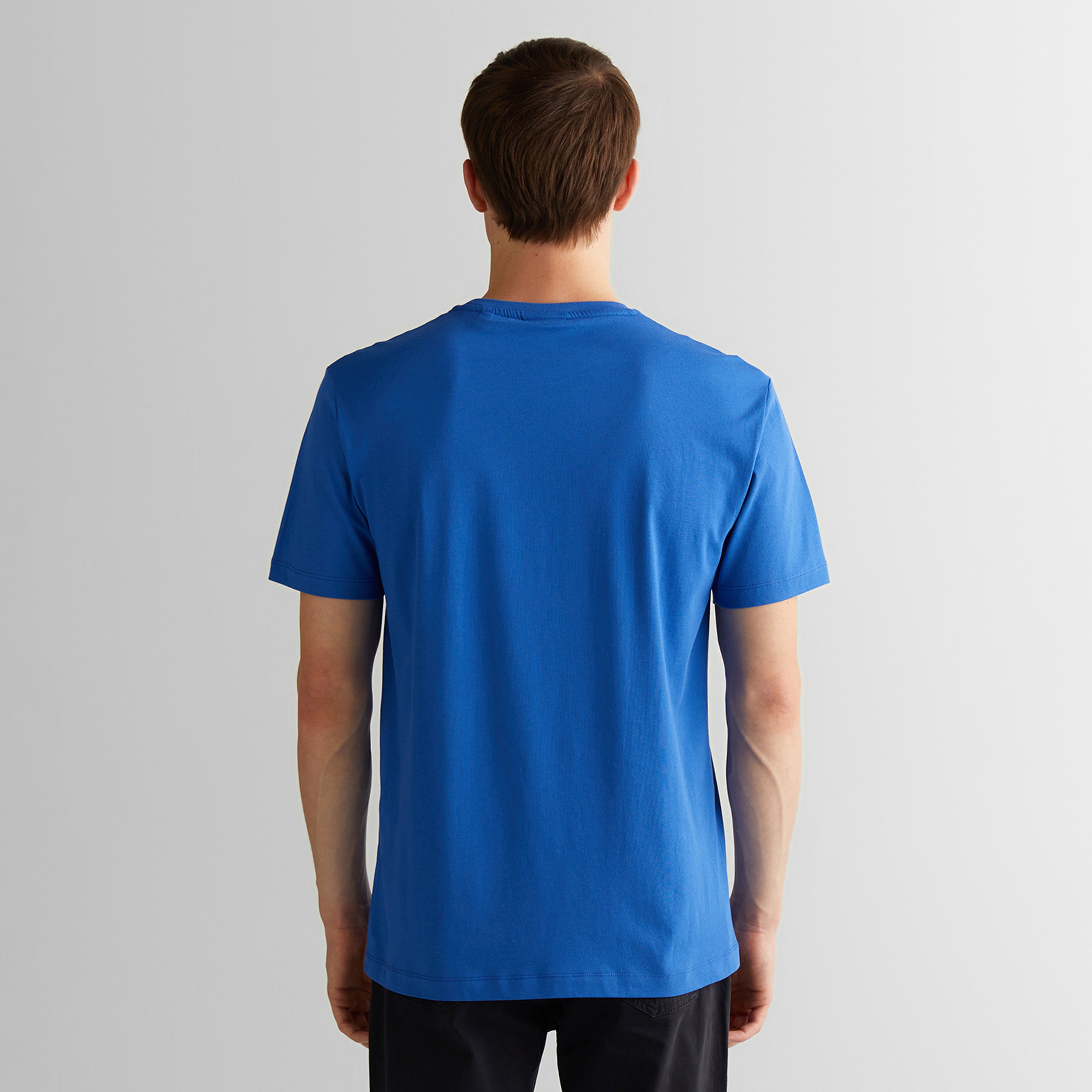 GANT Erkek Lacivert Regular Fit Bisiklet Yaka Logolu T-Shirt