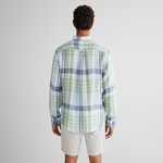 GANT Erkek Yeşil Regular Fit Düğmeli Yaka Kareli Gömlek