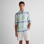 GANT Erkek Yeşil Regular Fit Düğmeli Yaka Kareli Gömlek