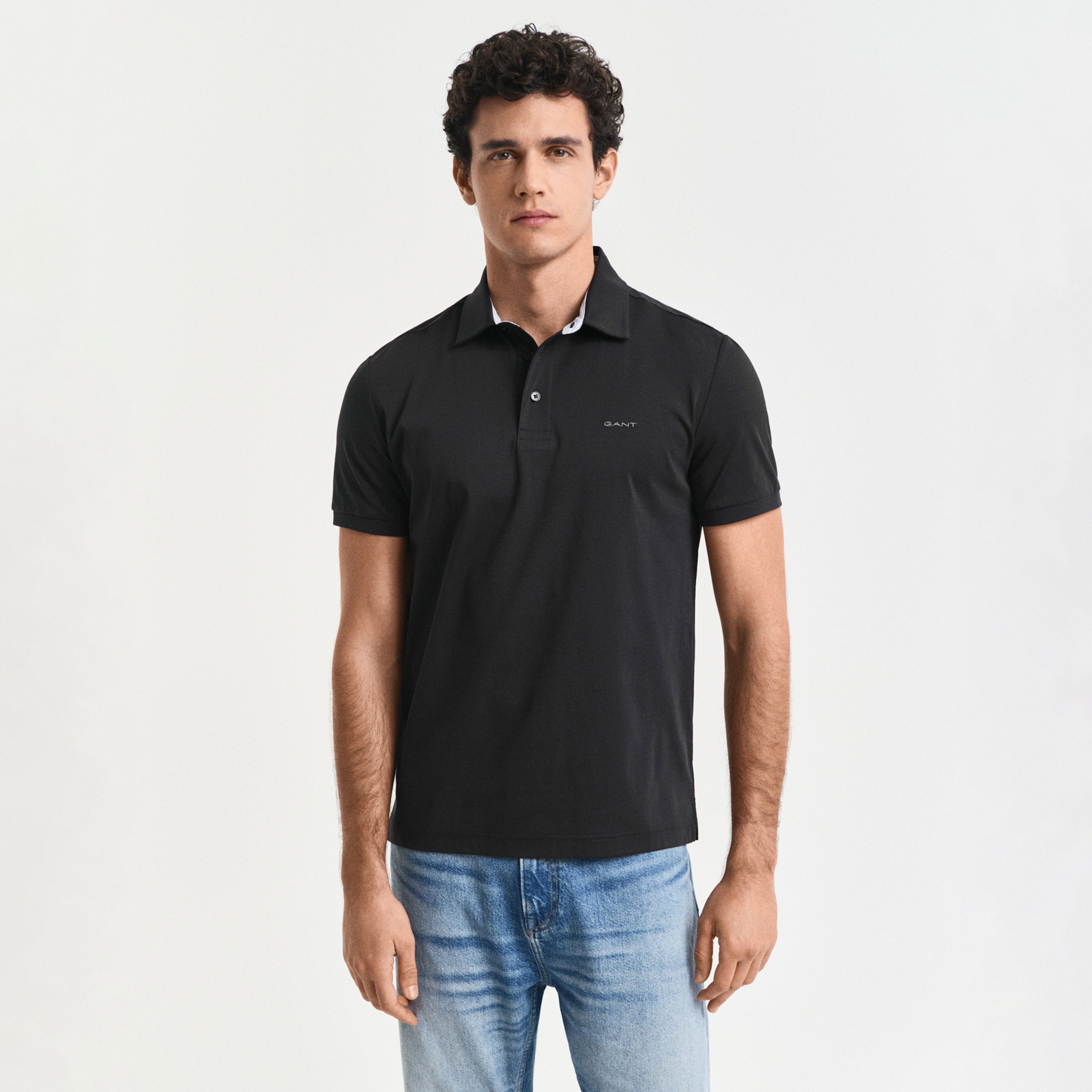 GANT Erkek Siyah Slim Fit Polo