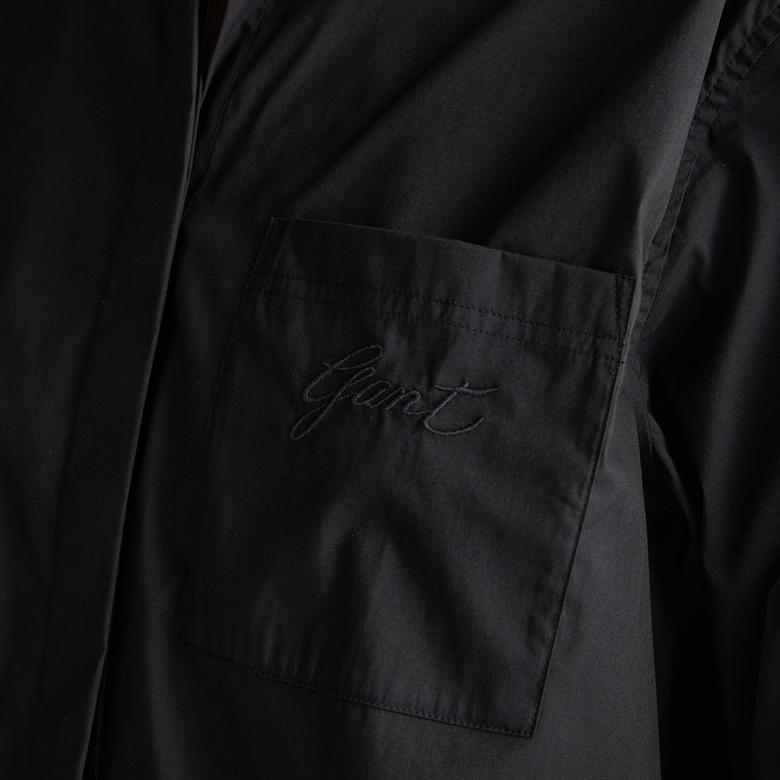 GANT Kadın Siyah Klasik Yaka Gömlek