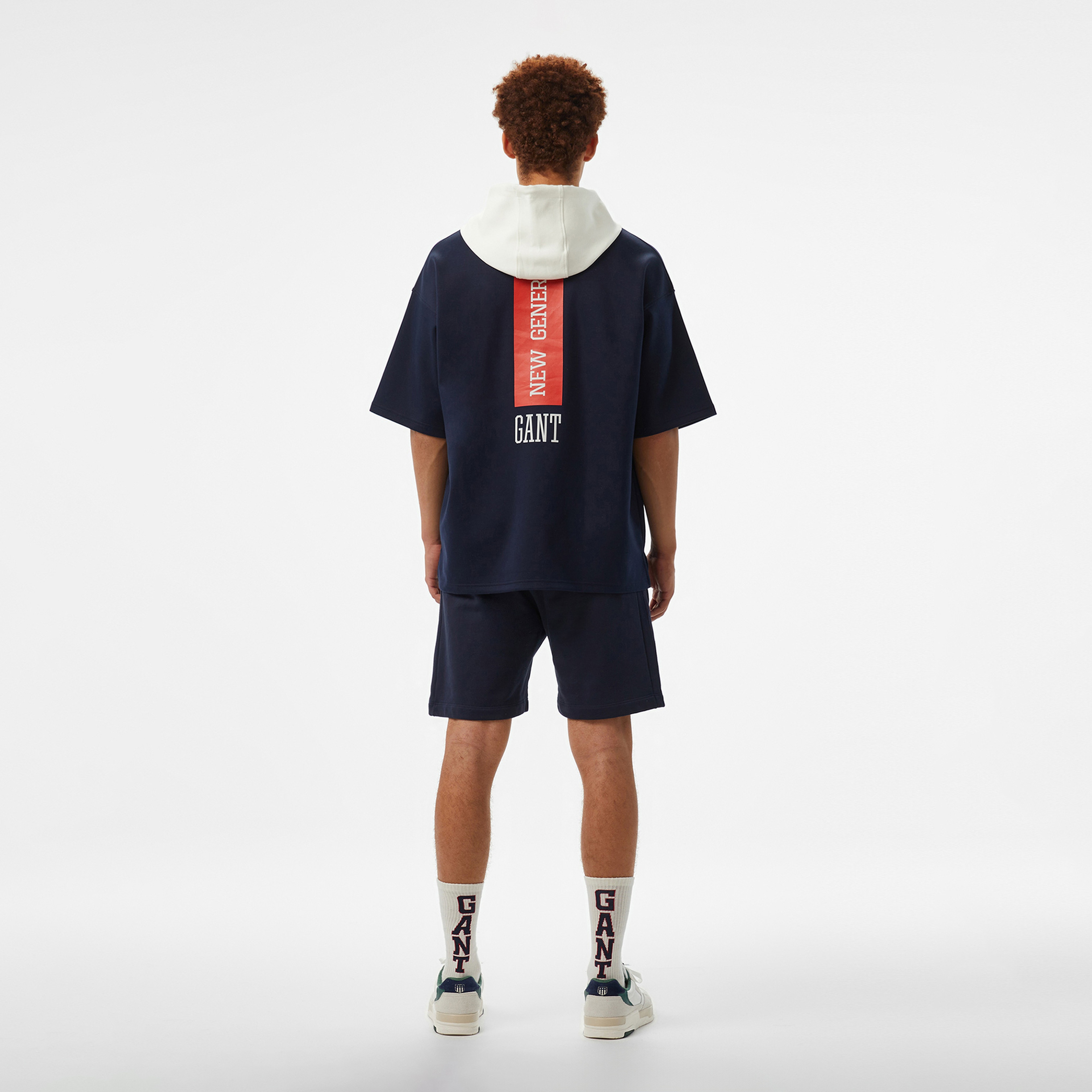 GANT Erkek Lacivert Kapüşonlu T-Shirt