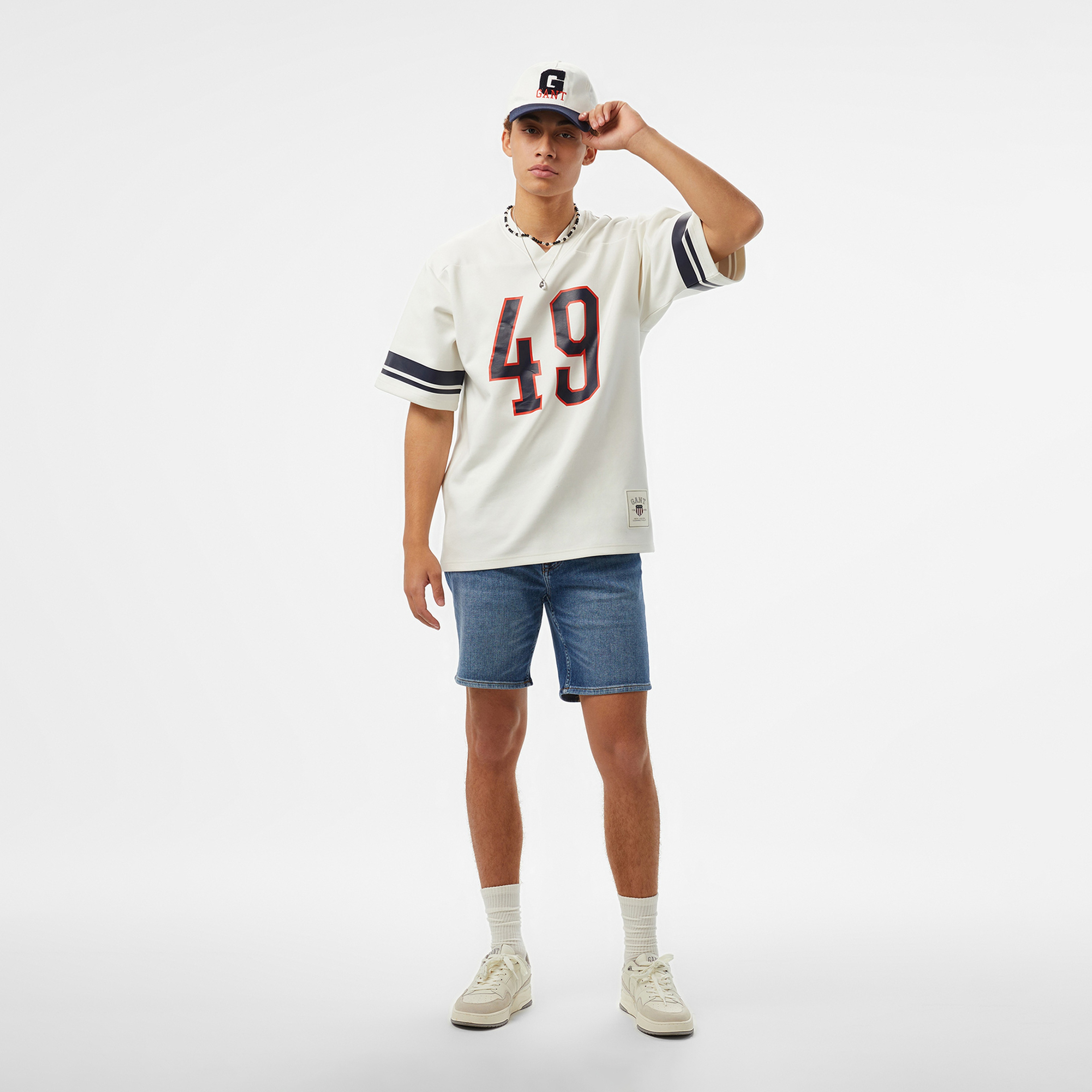 GANT Erkek Beyaz Oversize Fit T-Shirt