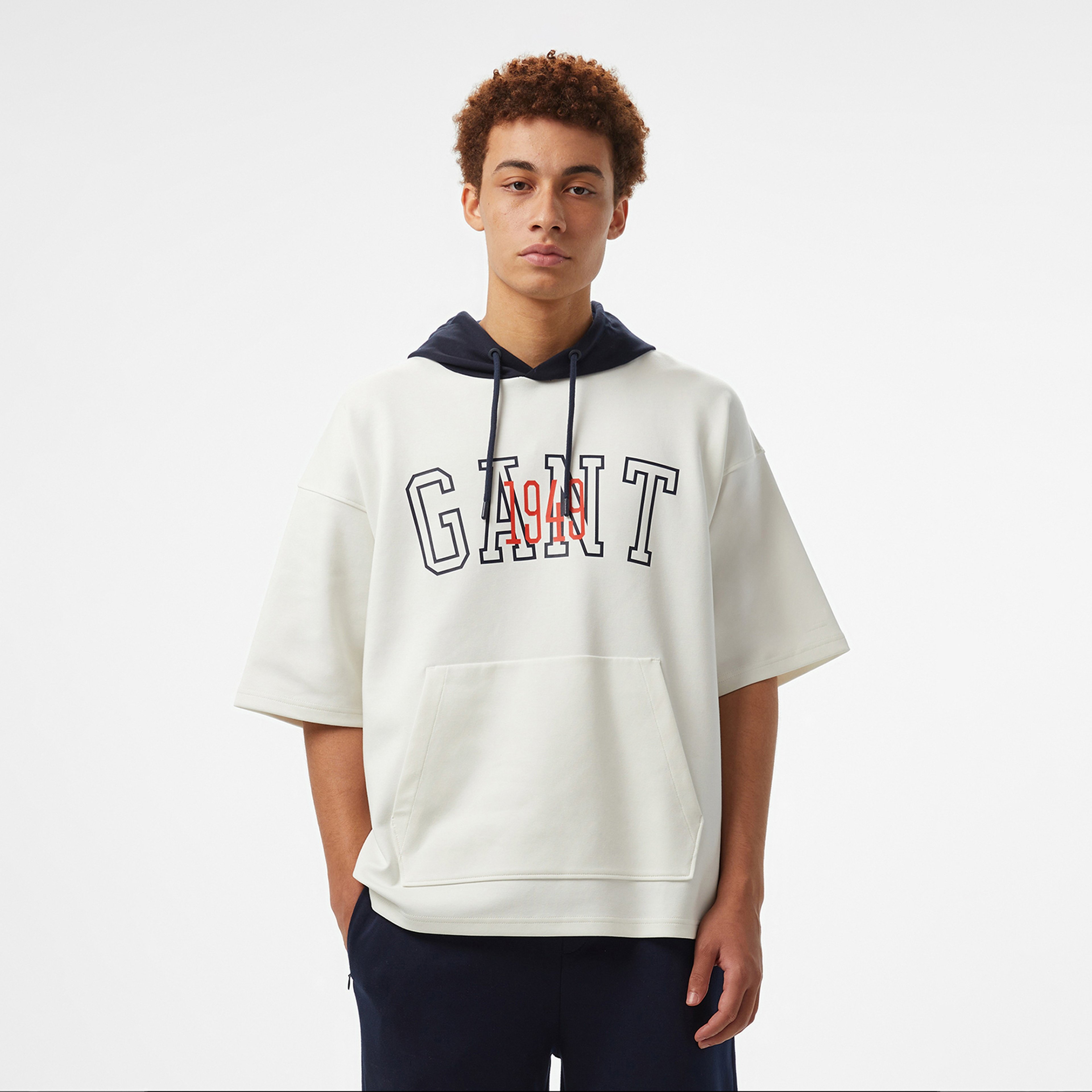 GANT Erkek Beyaz Kapüşonlu T-Shirt
