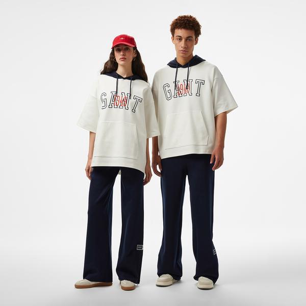 GANT Erkek Beyaz Kapüşonlu T-Shirt