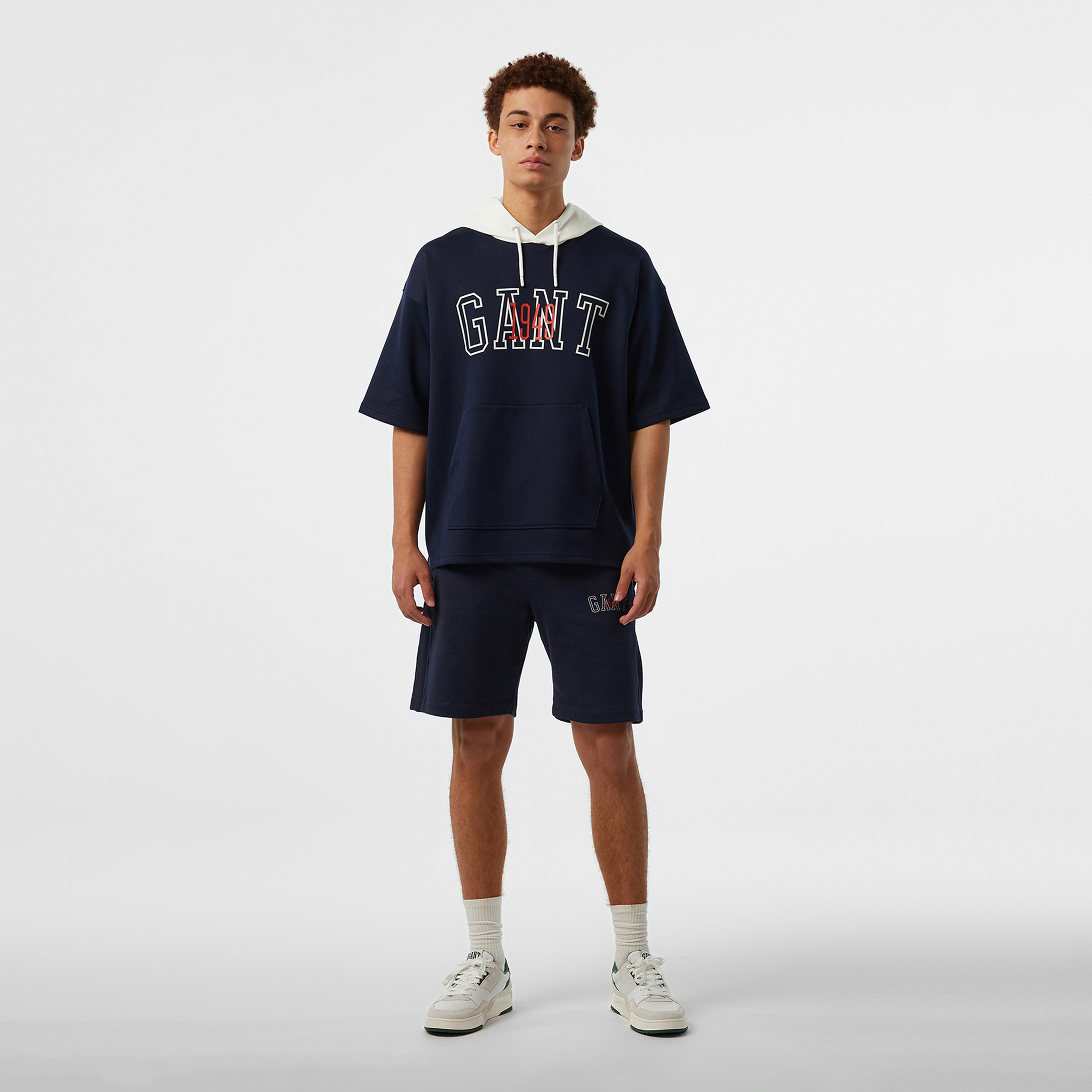 GANT Erkek Lacivert Kapüşonlu T-Shirt