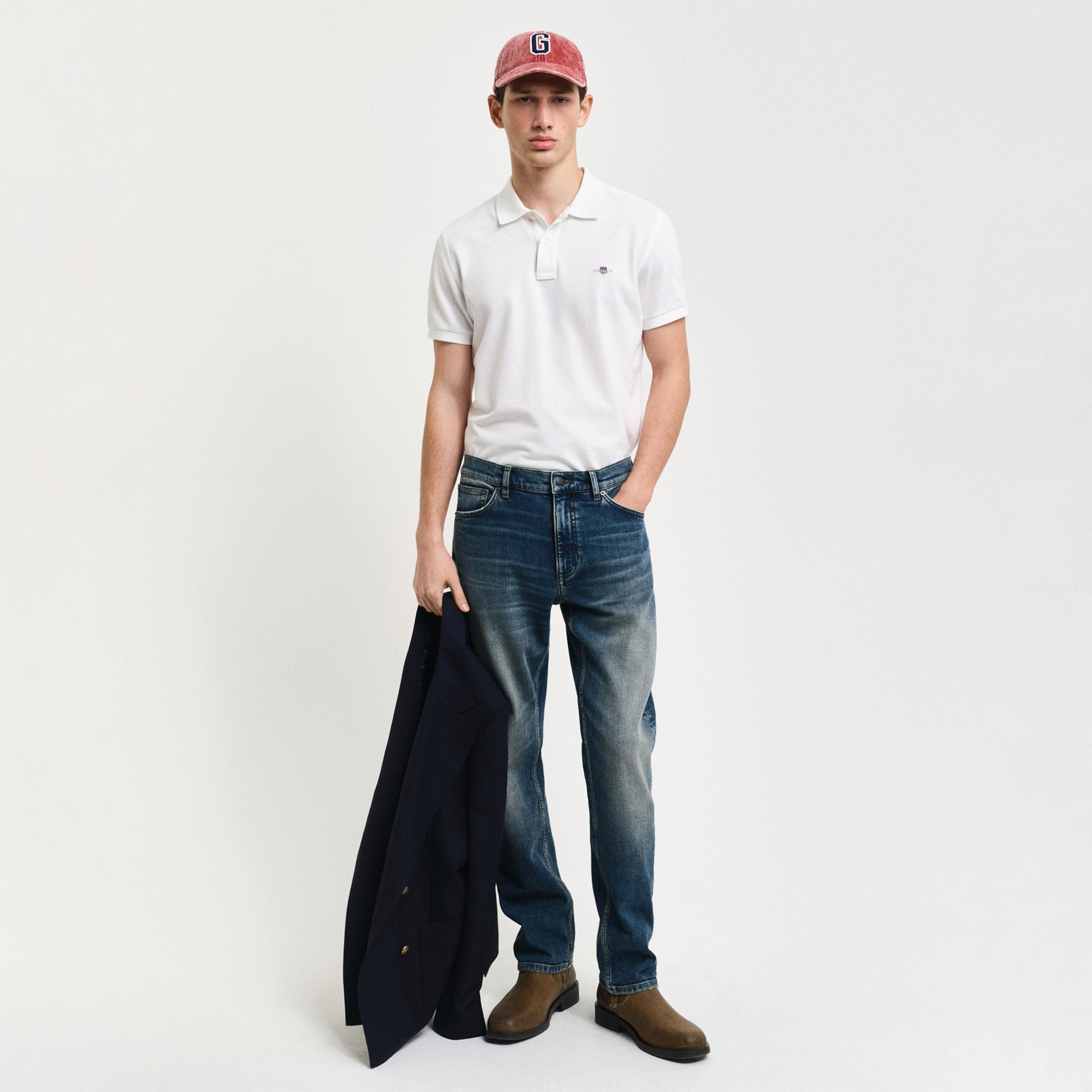 GANT Erkek Beyaz Slim Fit Polo