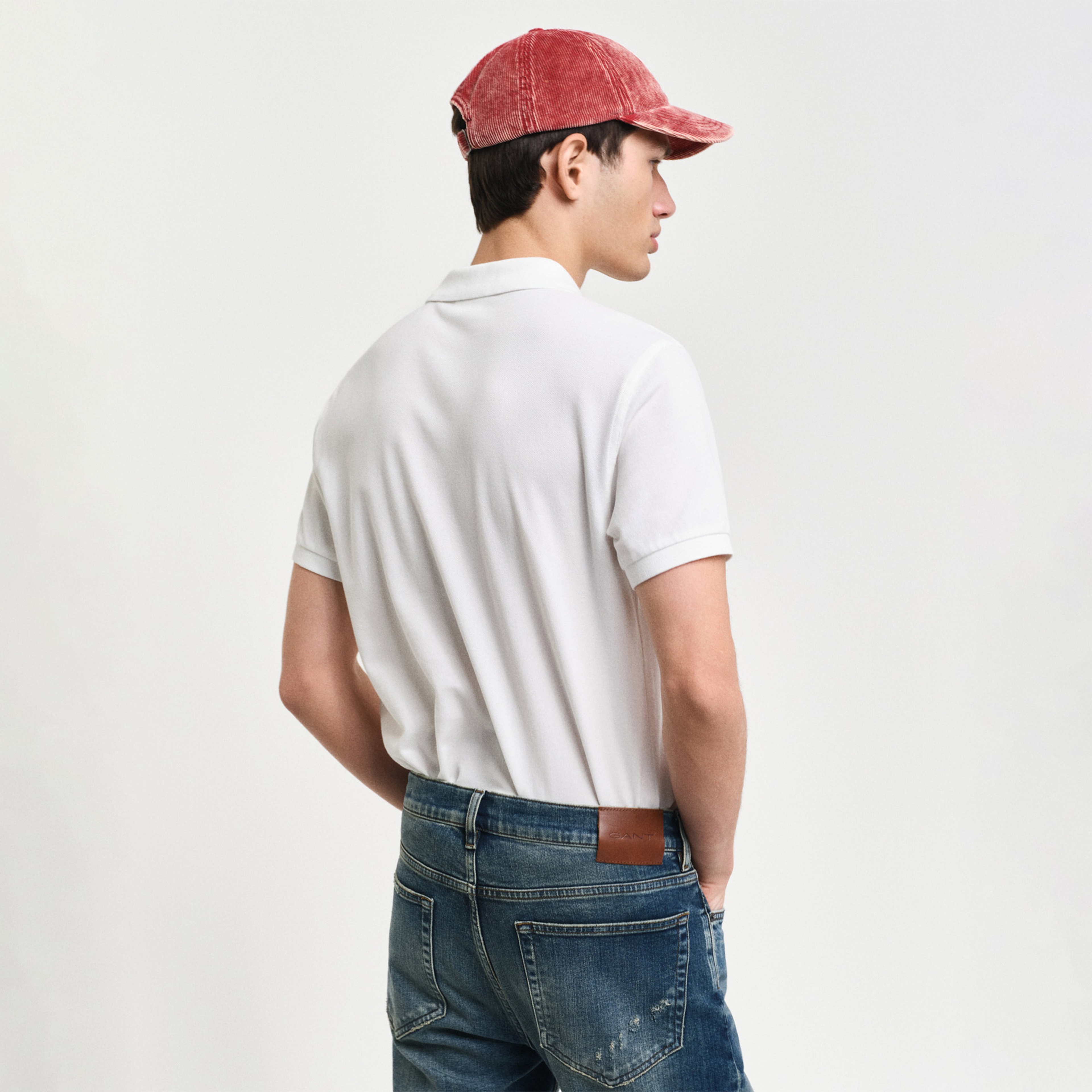 GANT Erkek Beyaz Slim Fit Polo