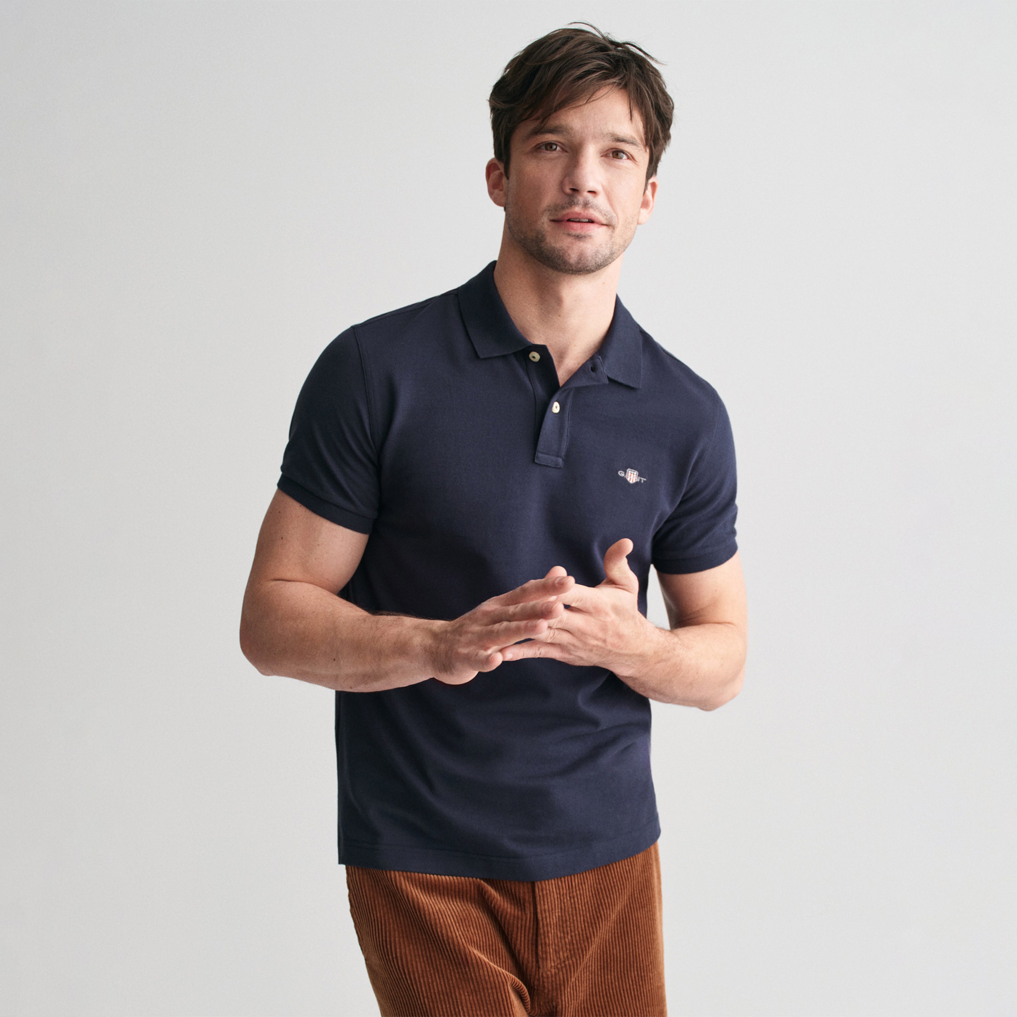 GANT Erkek Lacivert Slim Fit Polo
