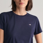 GANT Kadın Lacivert Regular Fit Bisiklet Yaka T-Shirt