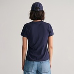 GANT Kadın Lacivert Regular Fit Bisiklet Yaka T-Shirt