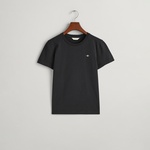 GANT Kadın Siyah Regular Fit Bisiklet Yaka T-Shirt