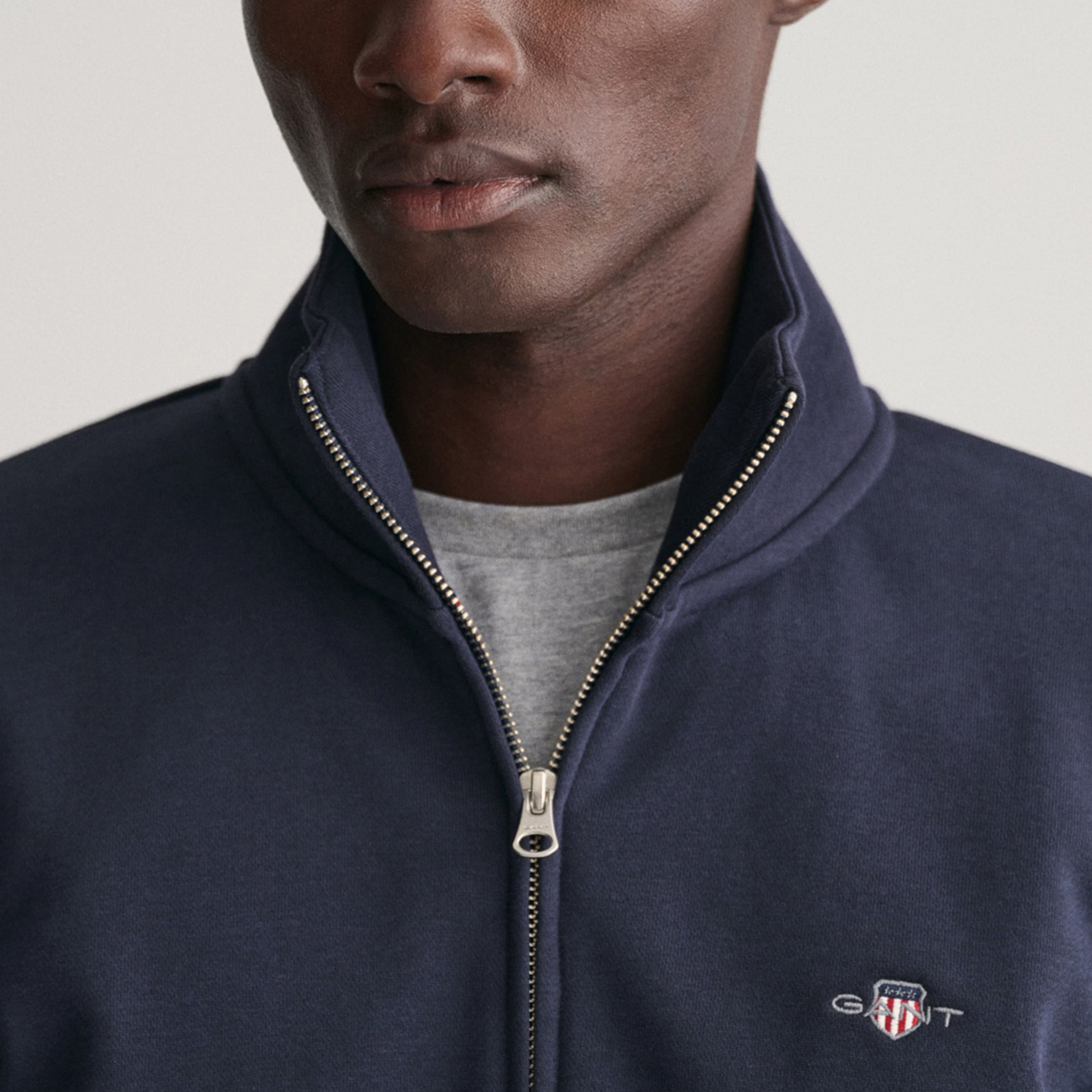 GANT Erkek Lacivert Regular Fit Fermuarlı Sweatshirt
